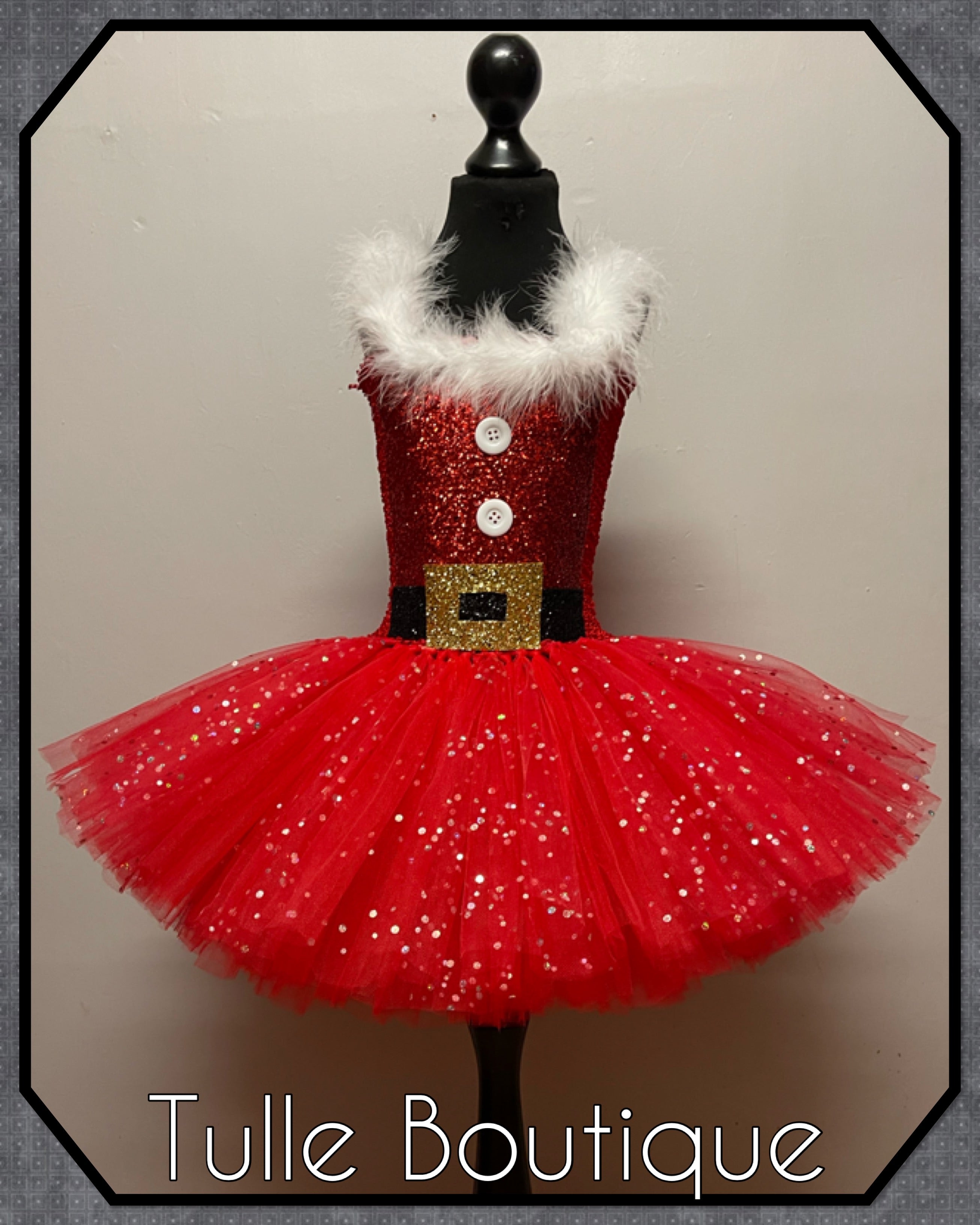 Girls toddlers Christmas Santa tutu dress, ballgown, fancy dress costume