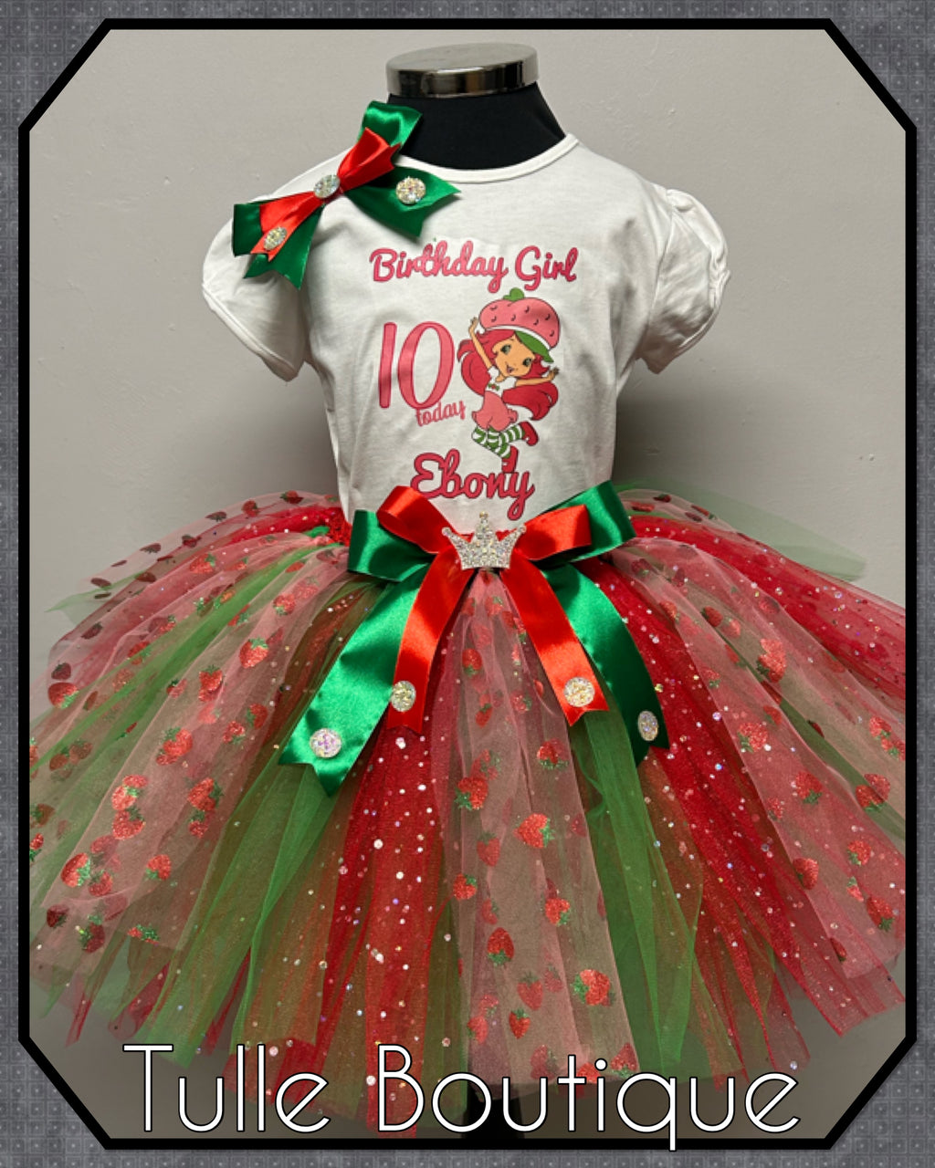 Girls toddlers Strawberry Shortcake birthday tutu outfit fancy dress costume
