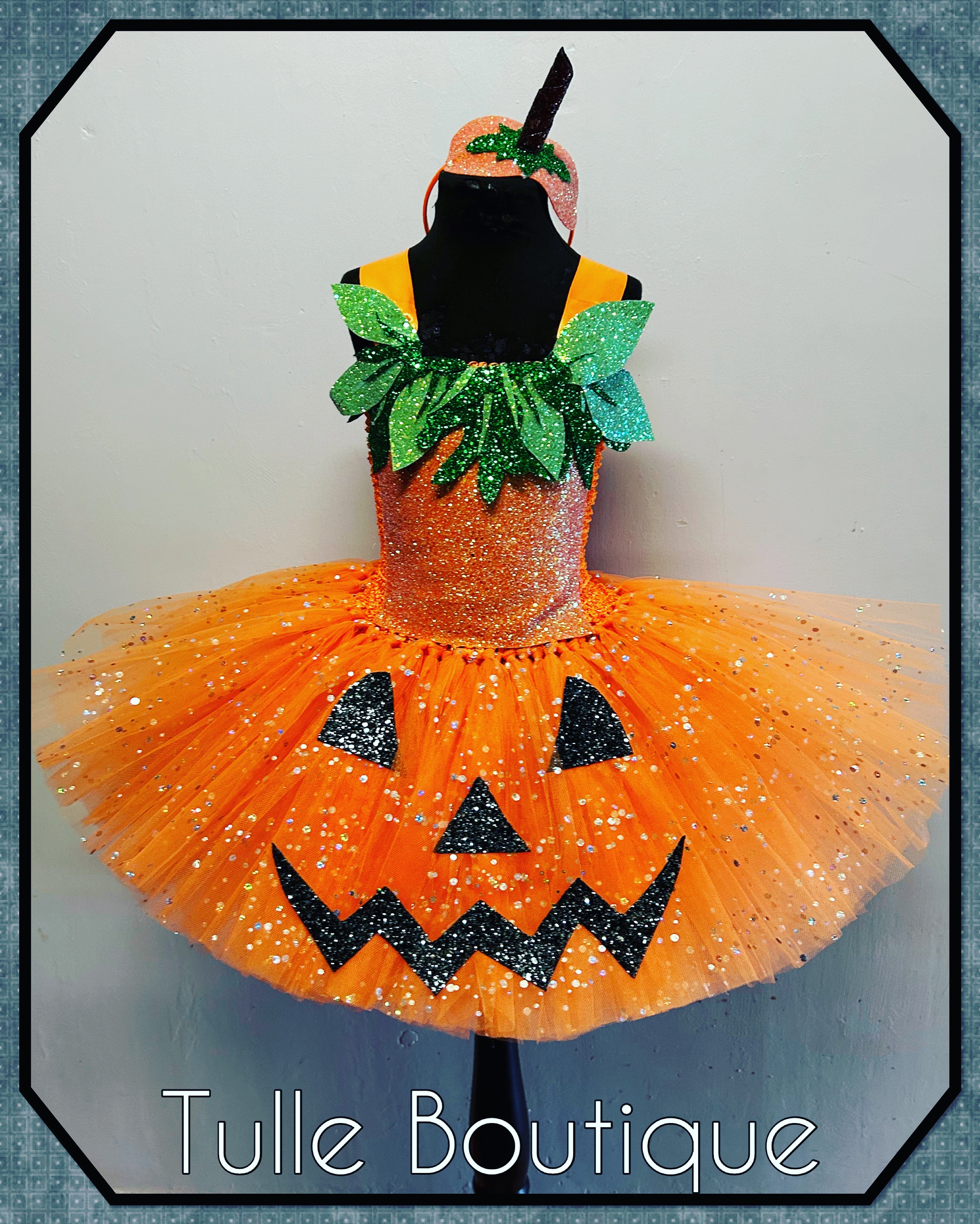 Girls toddlers Sparkly glitter Pumpkin Halloween tutu dress, ballgown, fancy dress costume