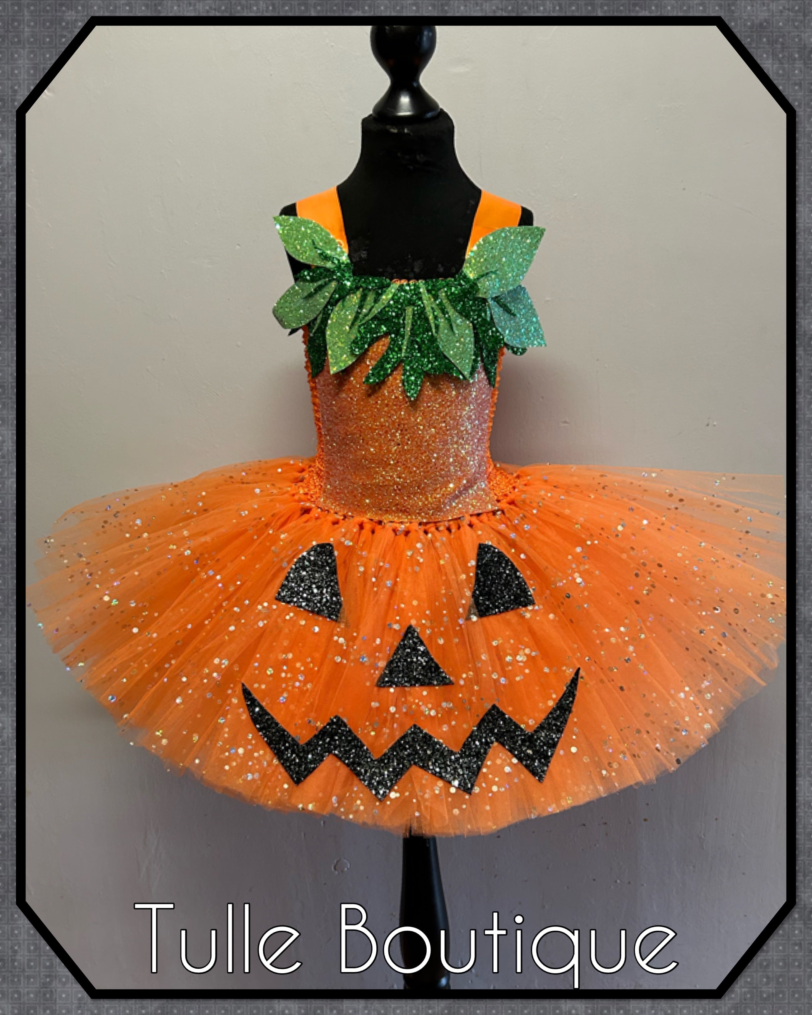 Girls toddlers Sparkly glitter Pumpkin Halloween tutu dress, ballgown, fancy dress costume