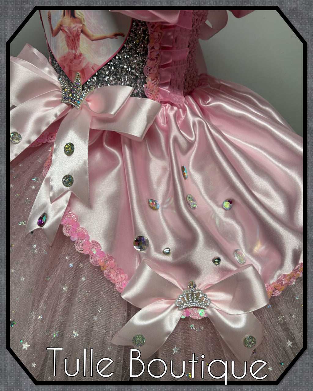 Girls toddlers Wicked Glinda pink tutu dress, birthday ballgown, fancy dress costume