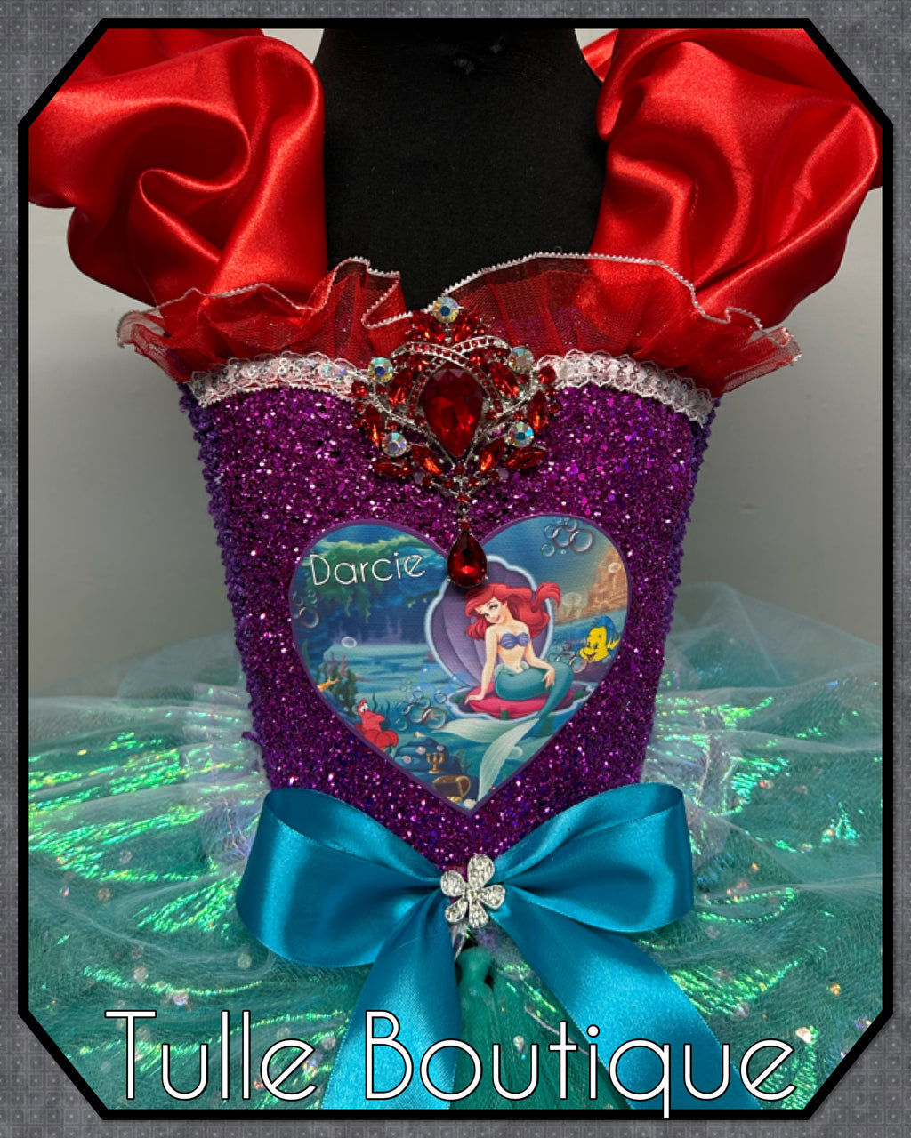 Girls toddlers The little mermaid Princess Ariel tutu birthday party dress,ballgown, fancy dress costume