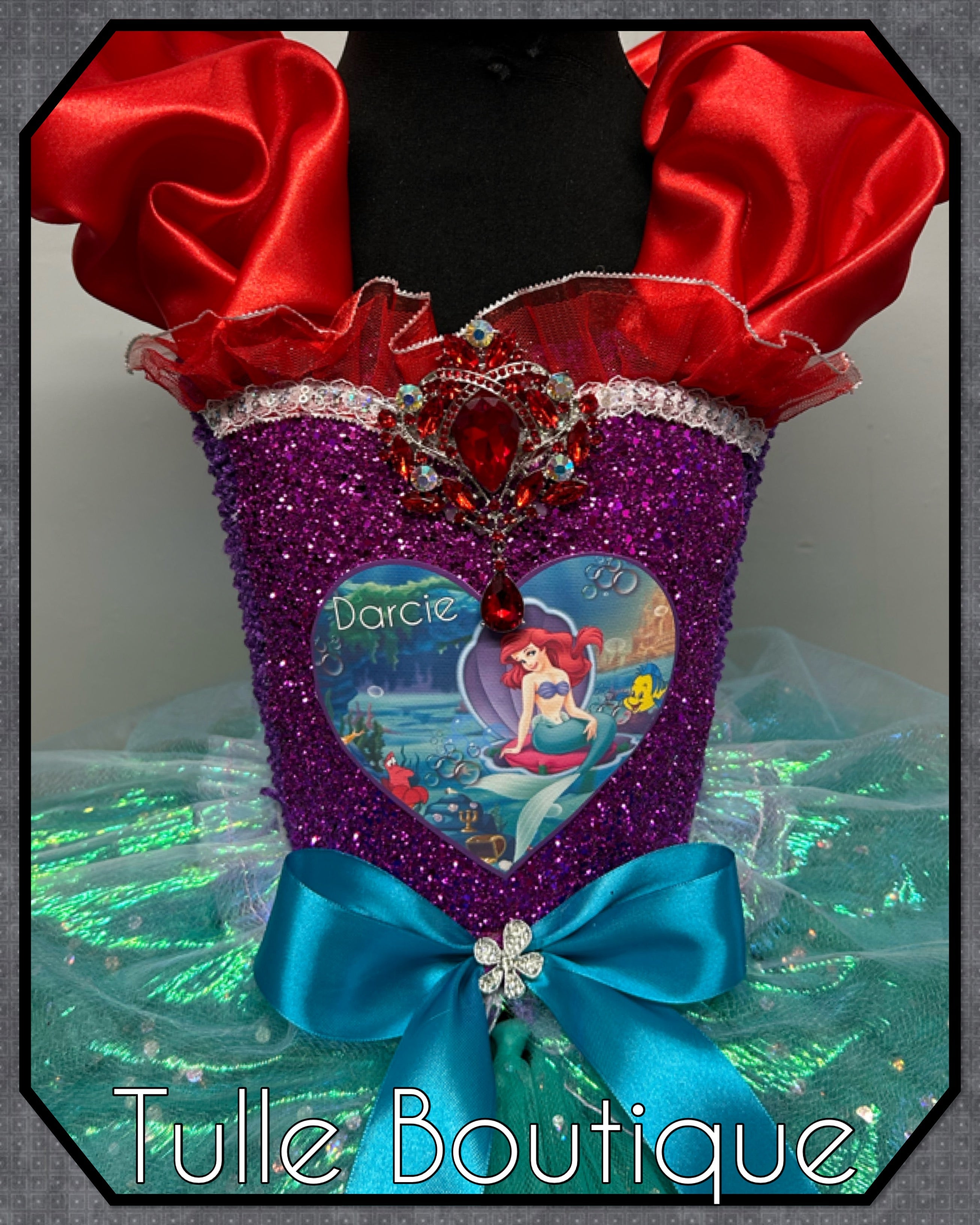 Girls toddlers The little mermaid Princess Ariel tutu birthday party dress,ballgown, fancy dress costume