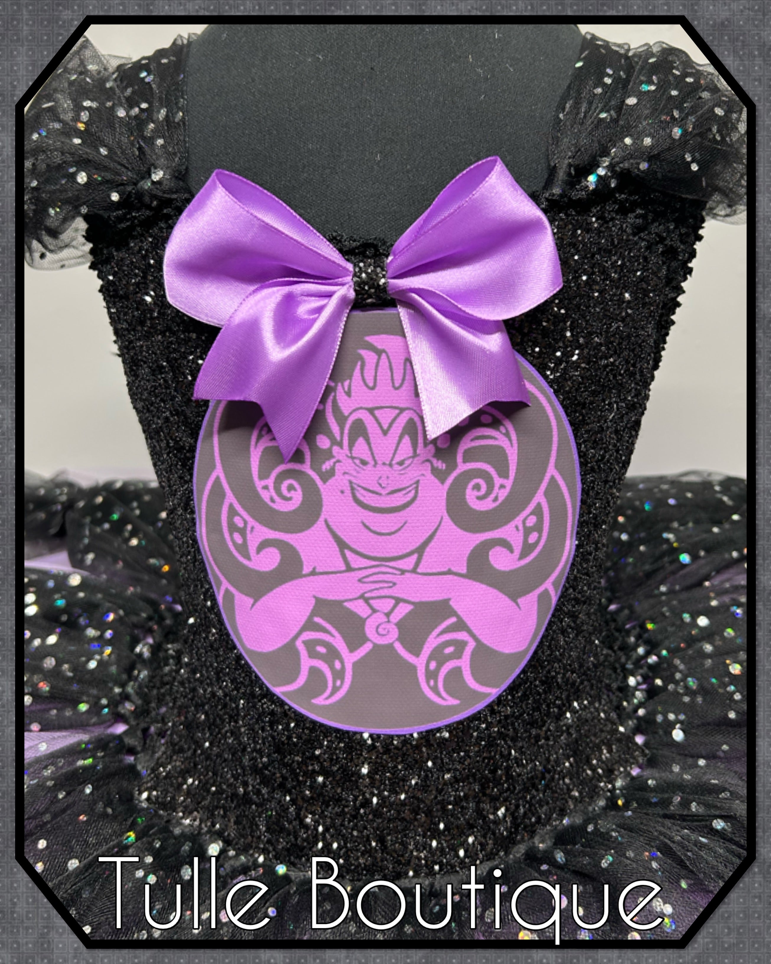 Girls toddlers Ursula tutu dress, sea witch ballgown, fancy dress costume