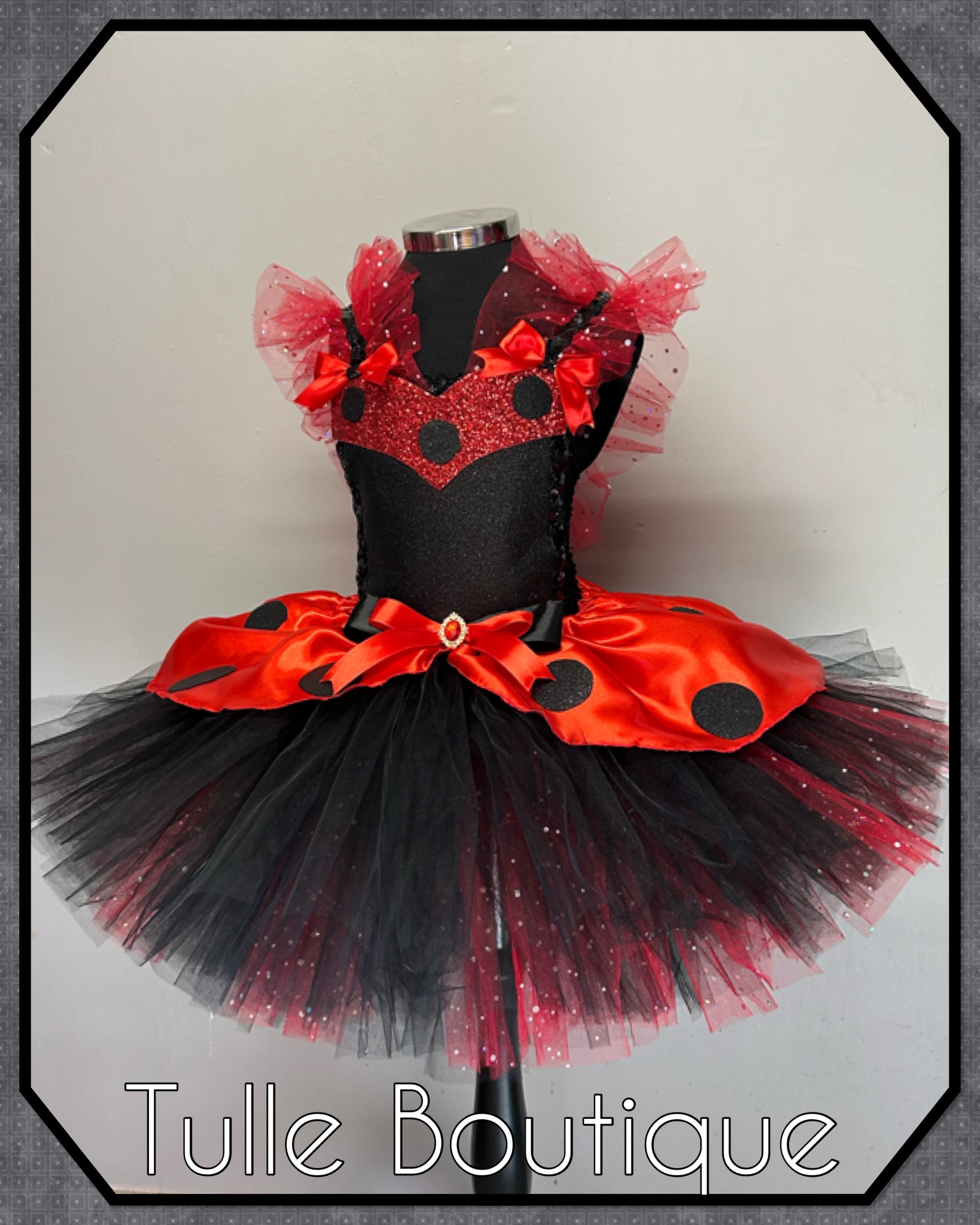 Girls toddlers Ladybug tutu dress, fancy dress costume