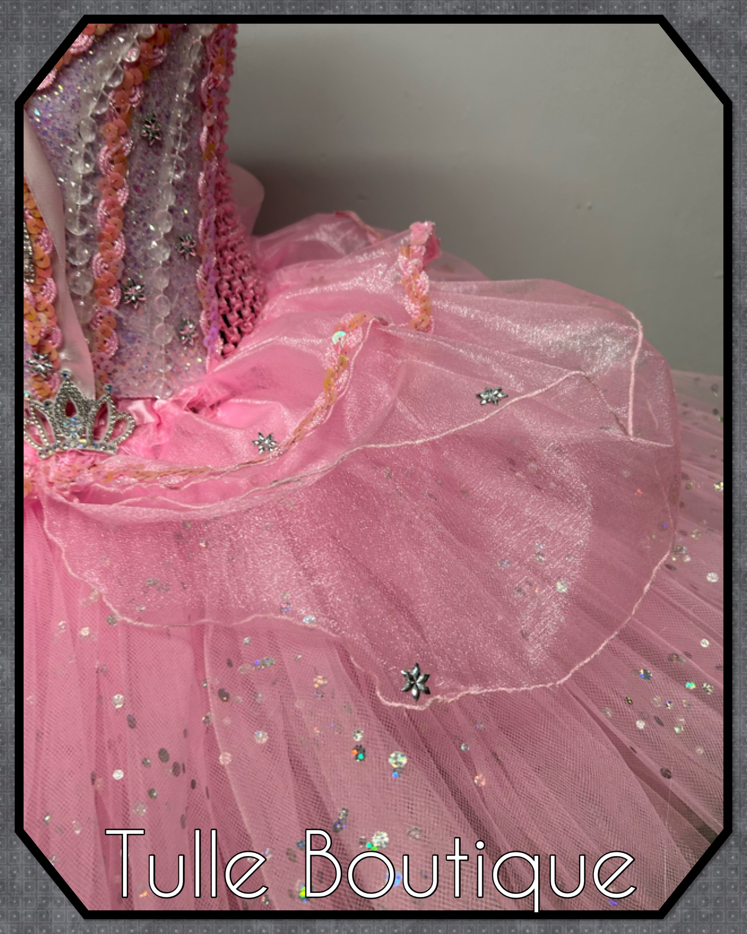 Girls toddlers Glinda Wicked Princess pink tutu dress, birthday ballgown, Good witch fancy dress costume