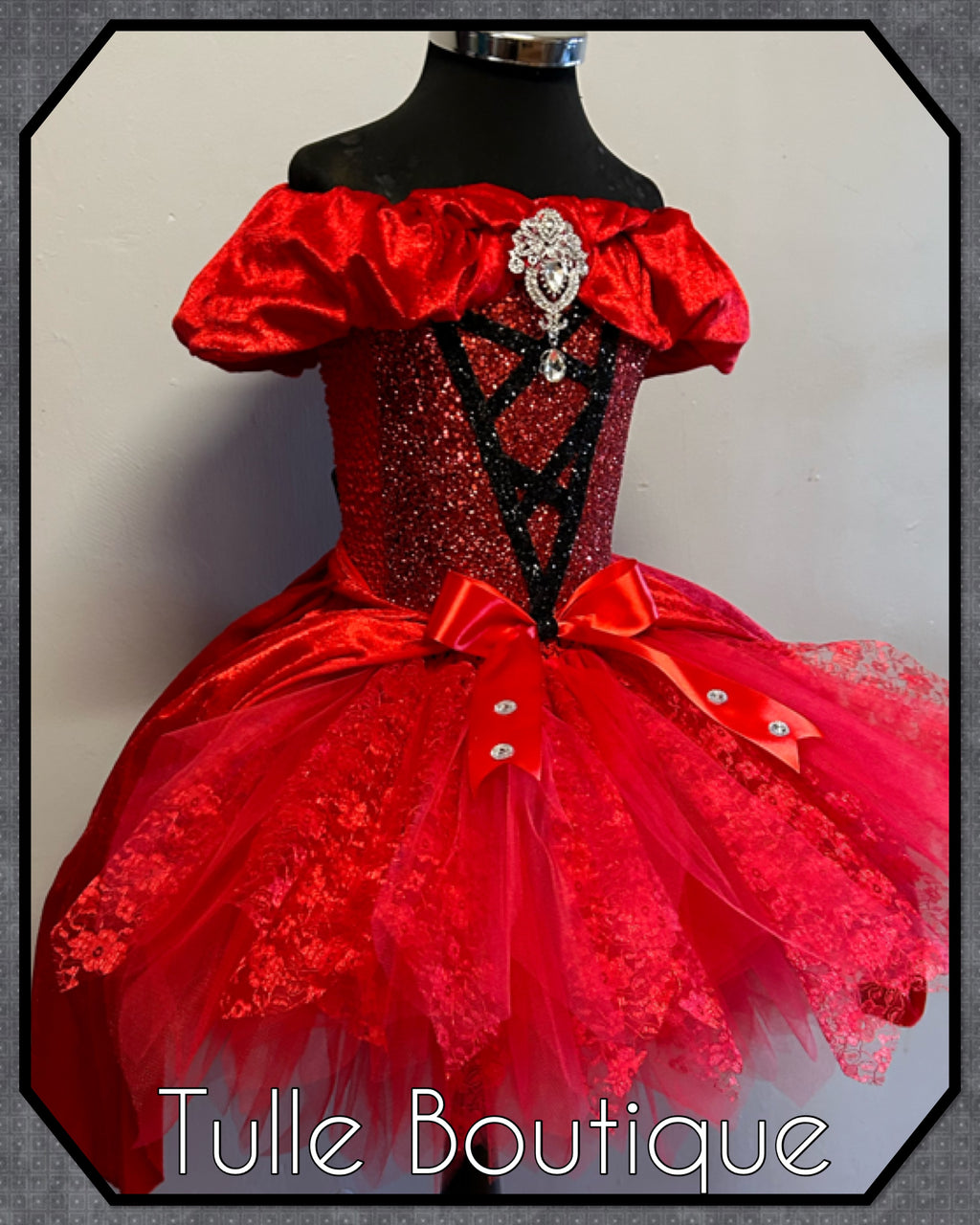 Girls toddlers Red Devil tutu birthday party dress,ballgown, fancy dress costume