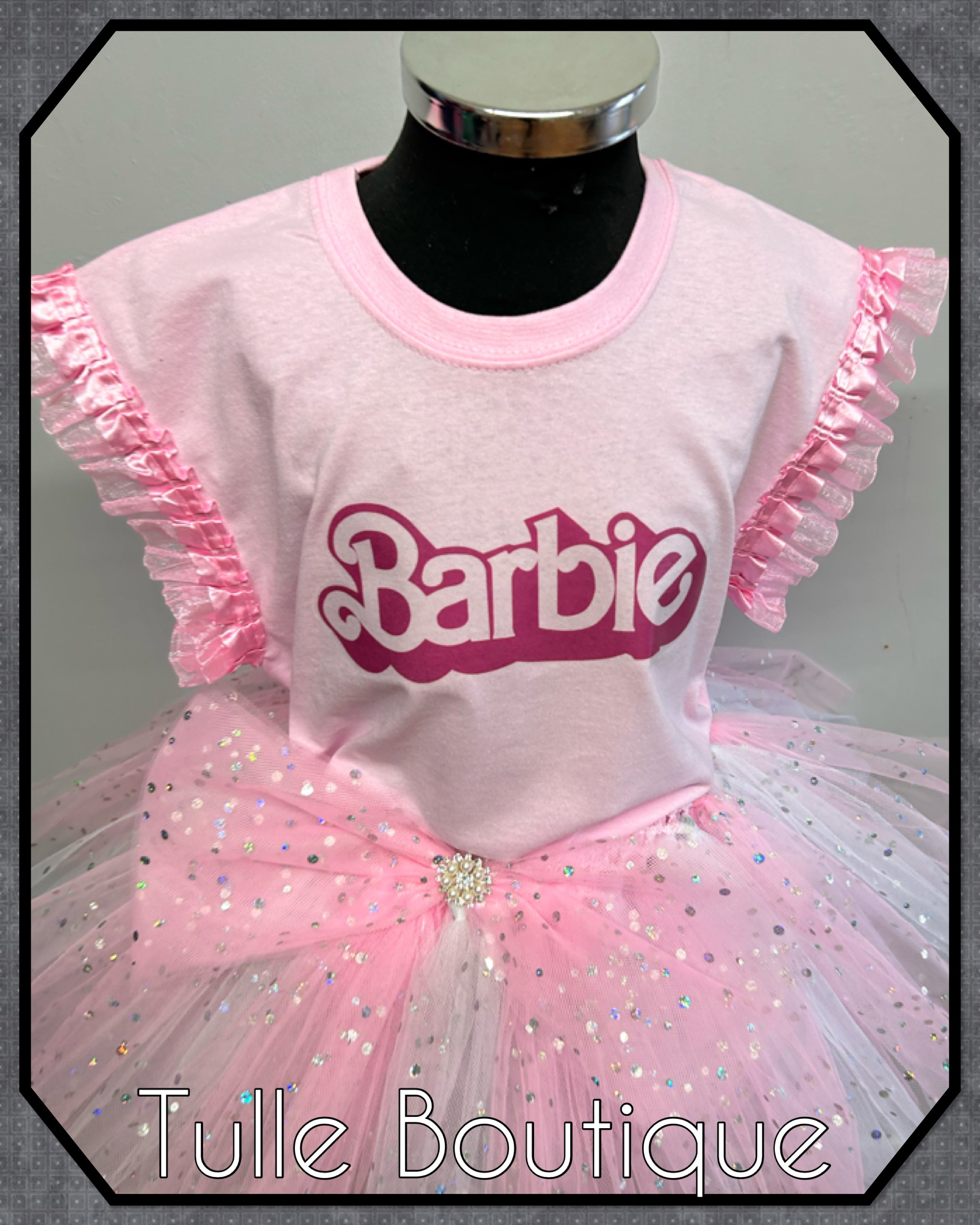 Girls toddlers Barbie birthday tutu outfit fancy dress costume
