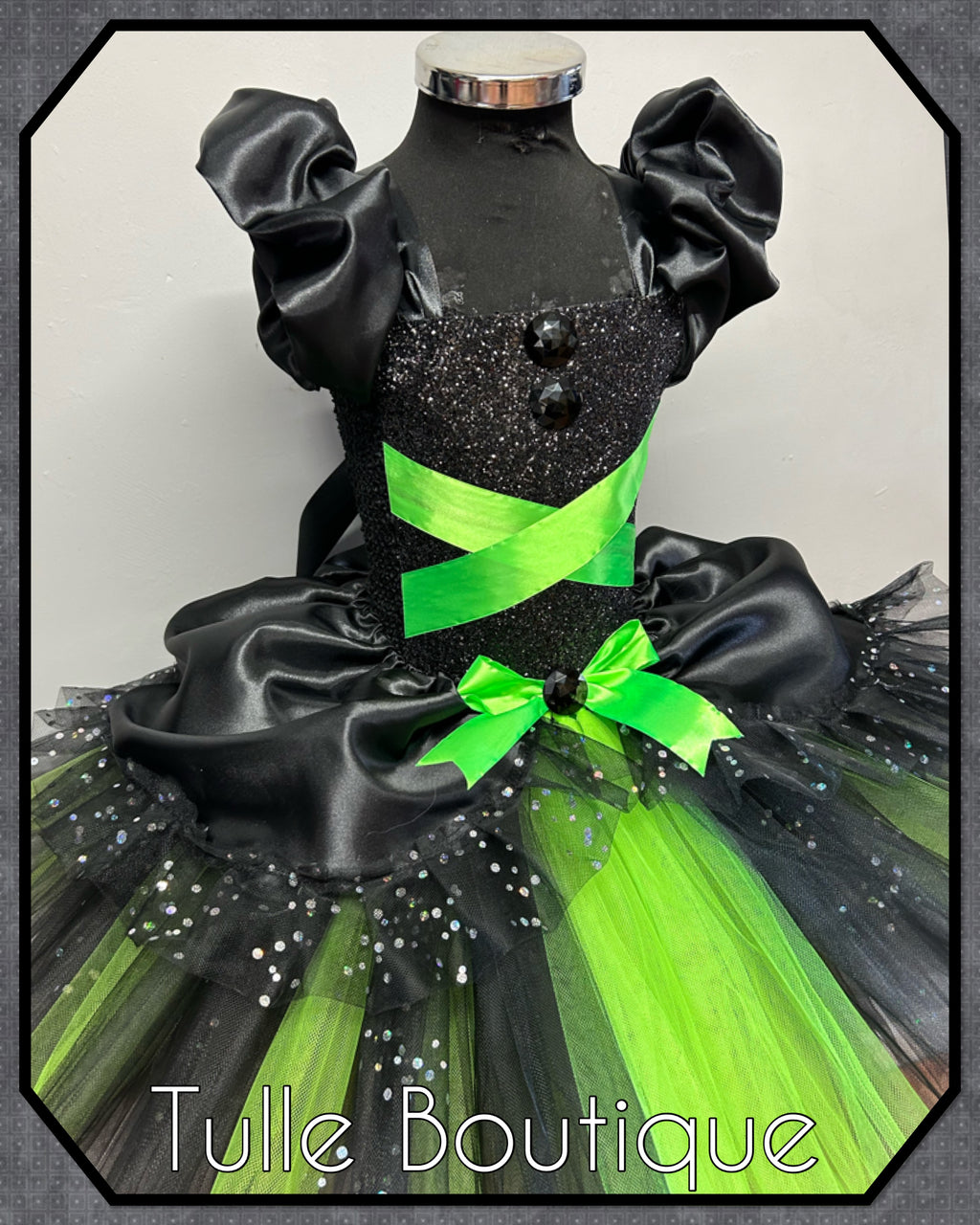 Girls Wicked Elphaba toddlers tutu birthday party dress,ballgown, fancy dress costume