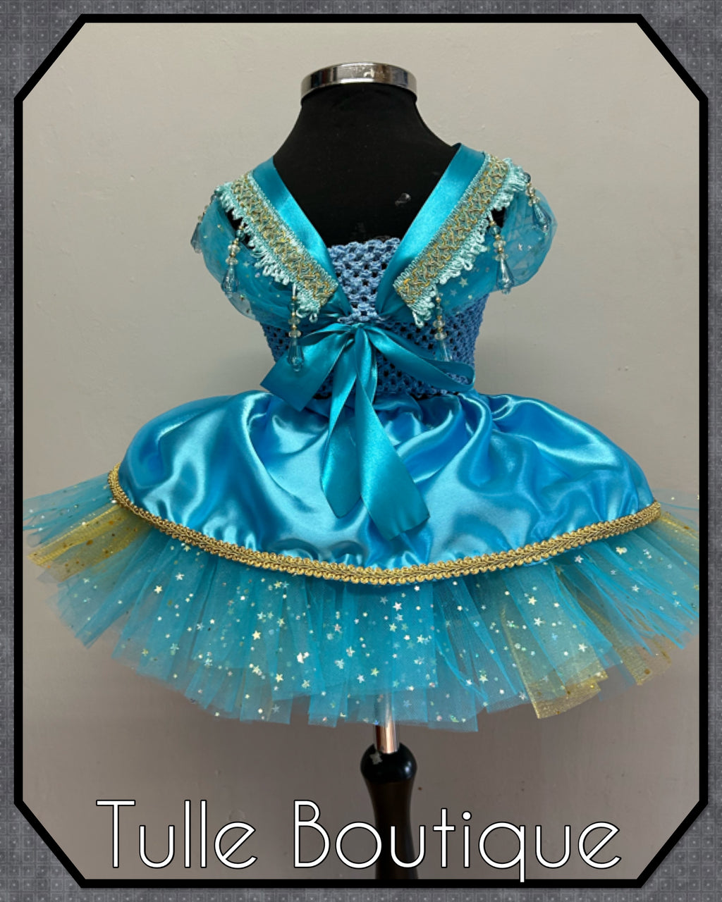 Girls toddlers Princess Jasmine satin tutu dress, Aladdin ballgown, fancy dress costume