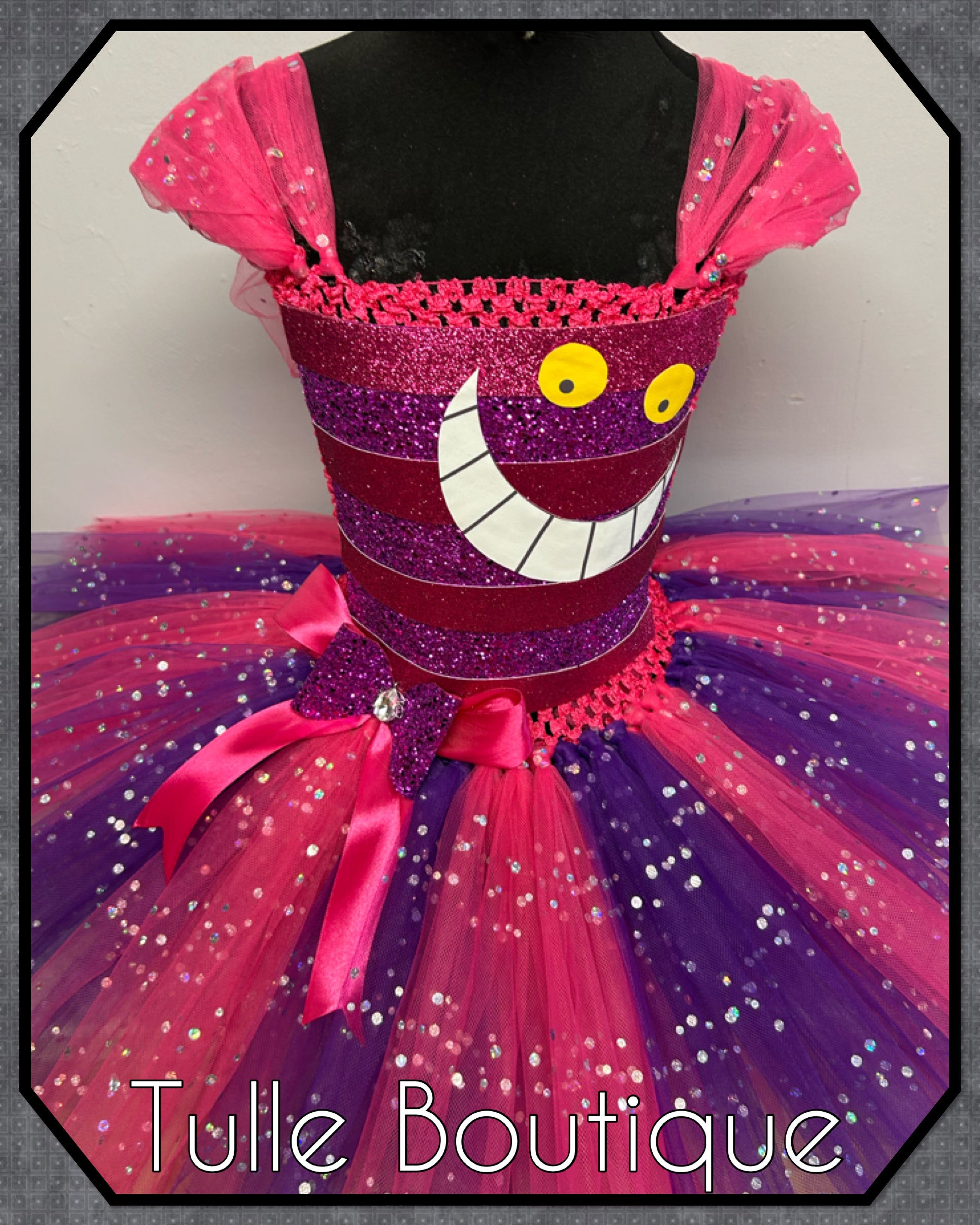 Girls toddlers Cheshire Cat tutu dress, ballgown, Alice in wonderland fancy dress costume