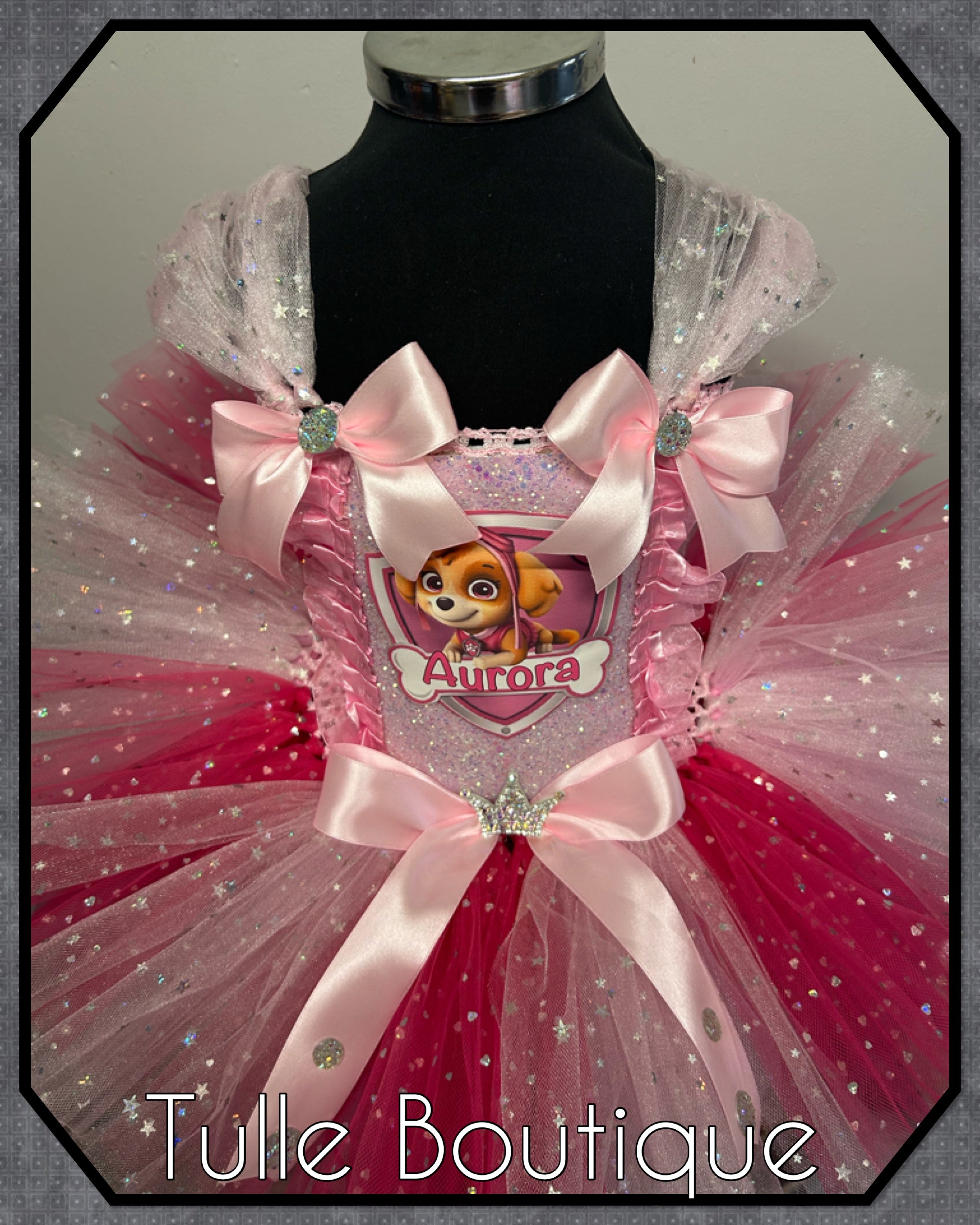Girls toddlers Skye pup tutu dress, ballgown, paw patrol fancy dress costume