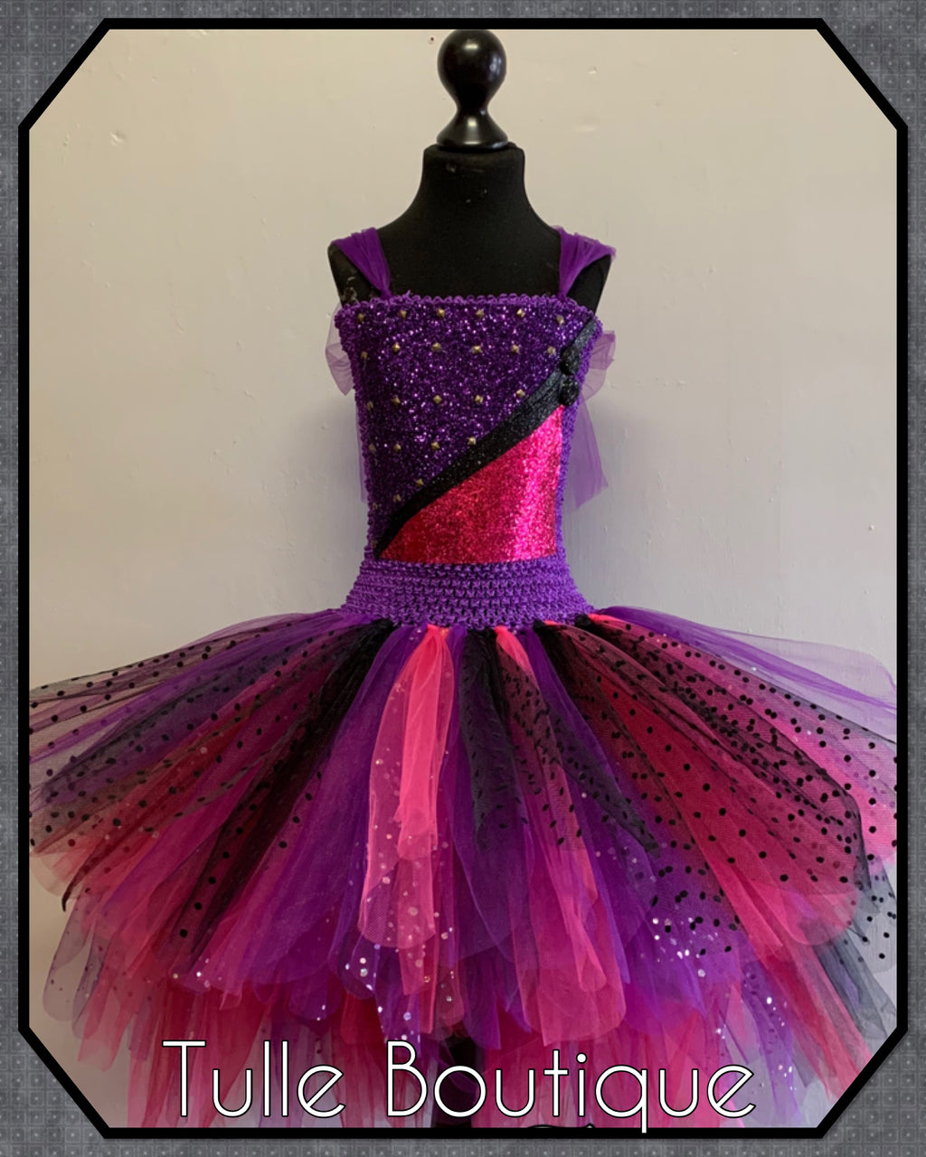 Girls toddlers Descendants Mal tutu birthday party dress,ballgown, fancy dress costume