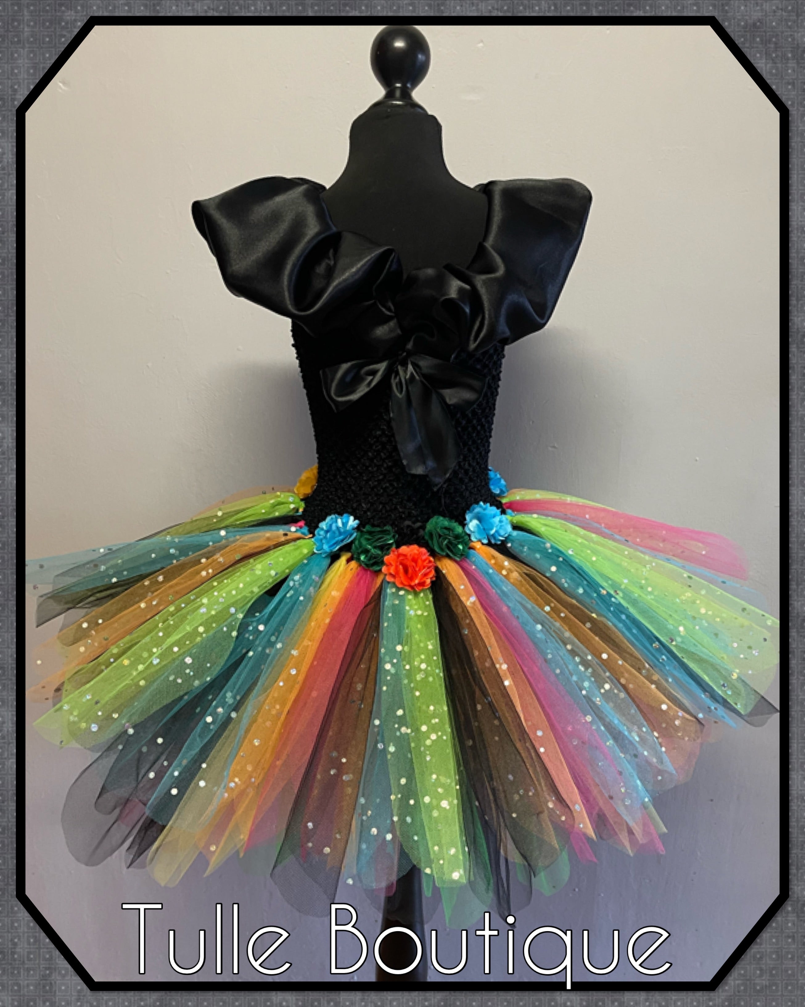 Girls toddlers Day of the dead skull tutu dress, coco ballgown, halloween fancy dress costume
