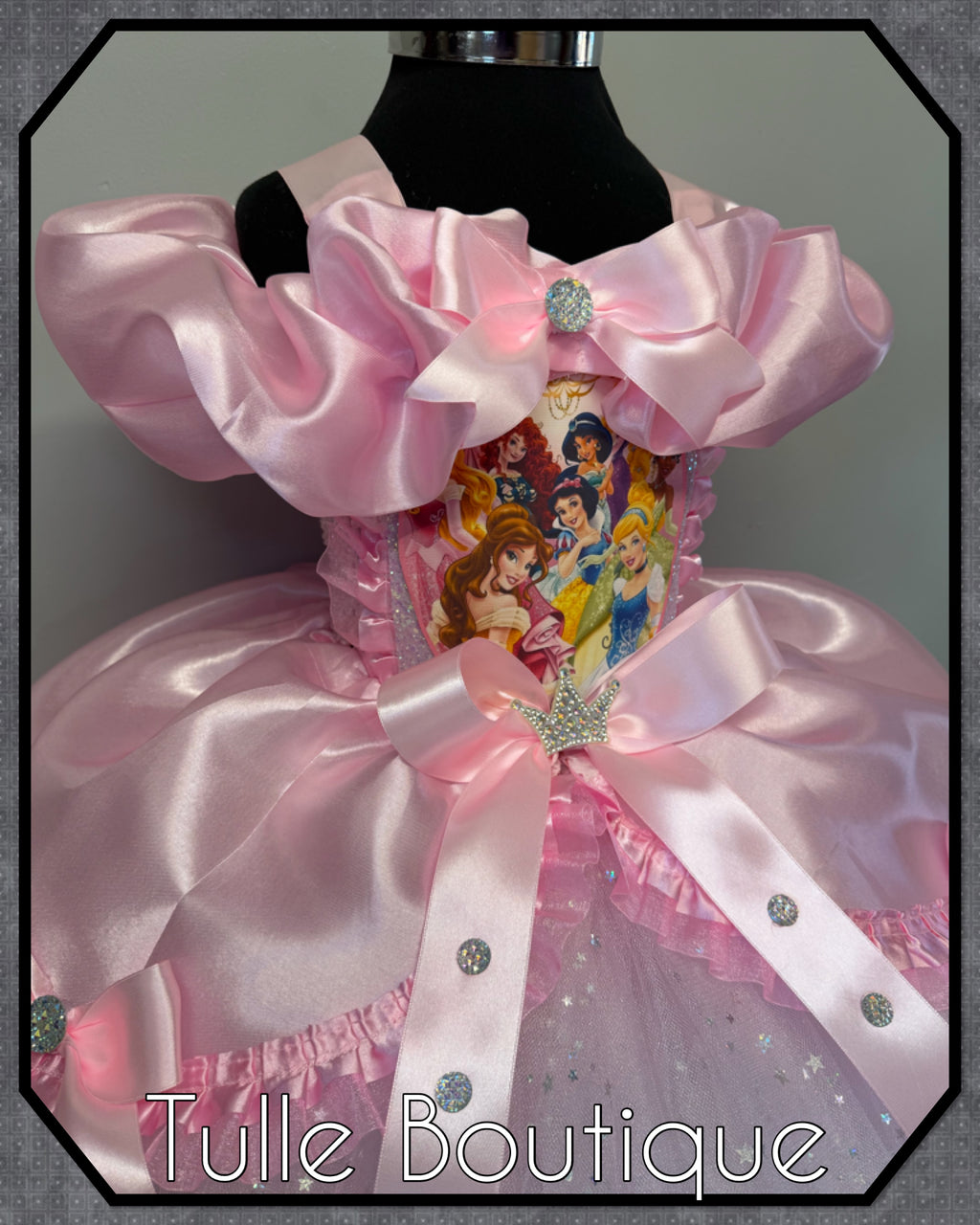 Girls toddlers pink Bow Disney Princess tutu dress, ballgown, fancy dress costume