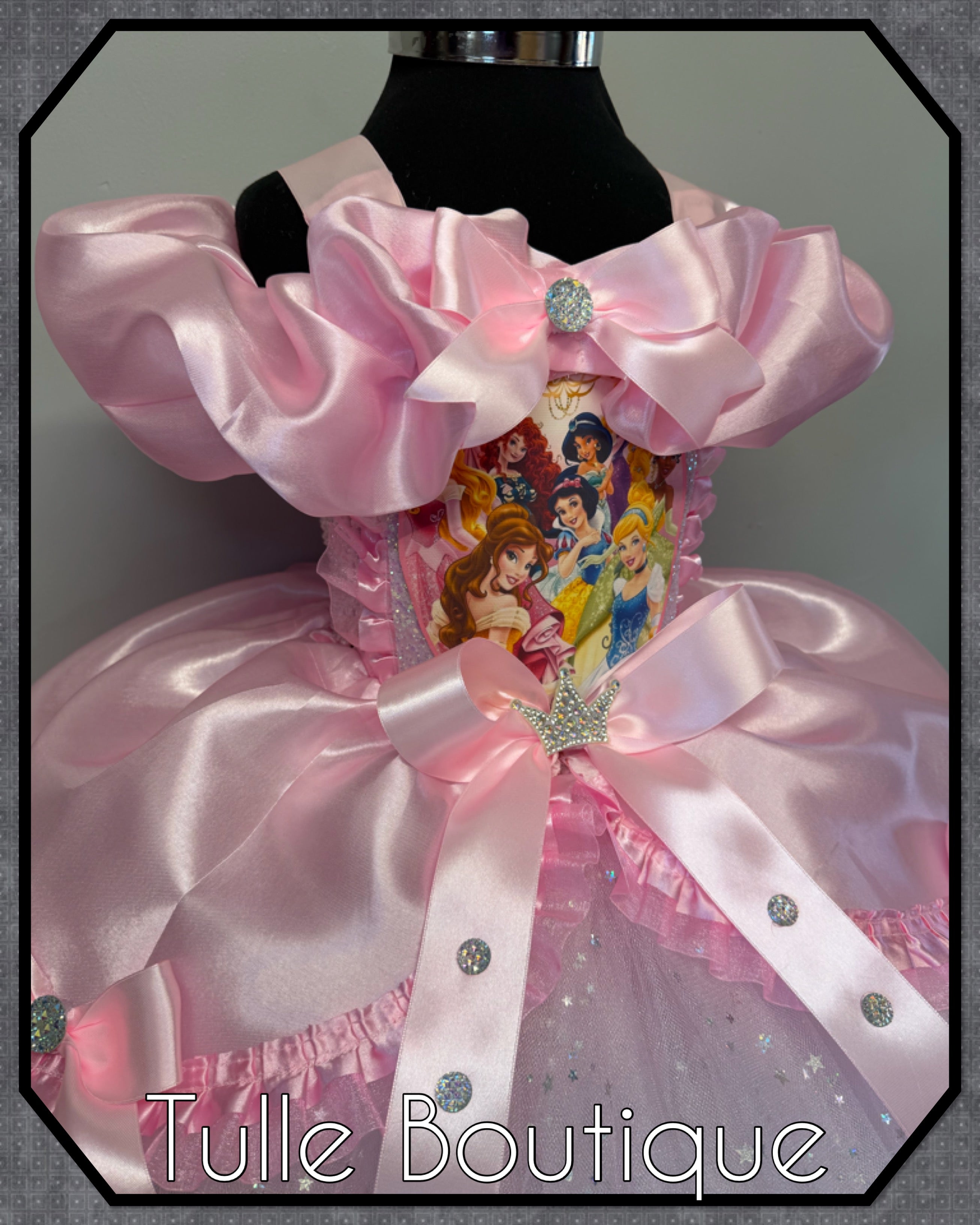 Girls toddlers pink Bow Disney Princess tutu dress, ballgown, fancy dress costume