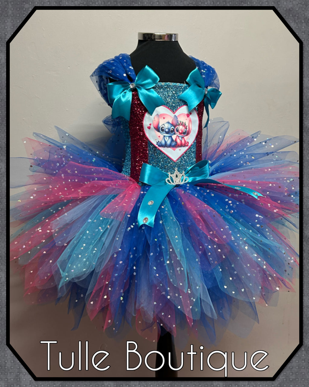 Girls toddlers Stitch and Angel tutu dress, ballgown, fancy dress costume