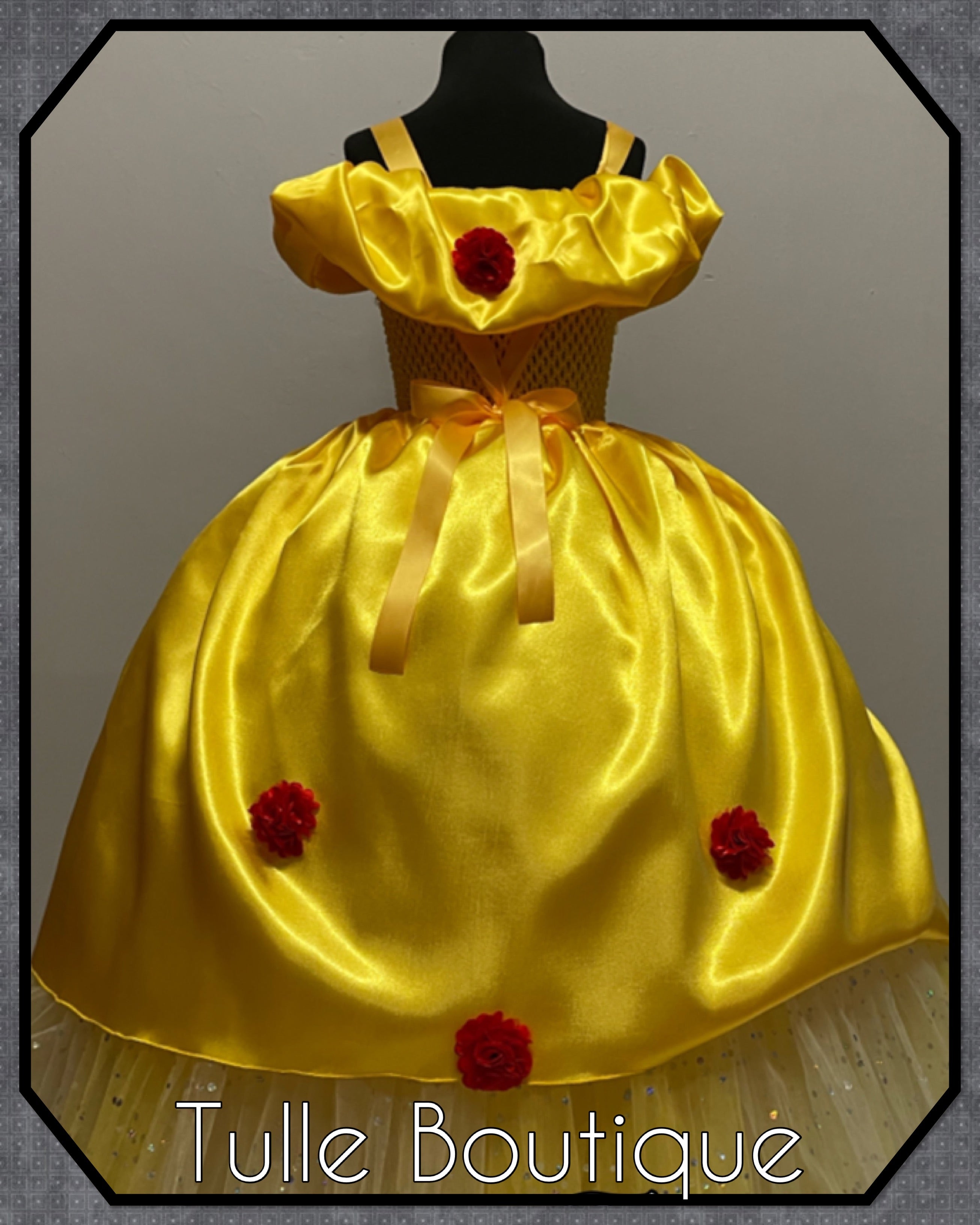 Girls toddlers Beauty and the beast Princess Belle tutu dress, ballgown, fancy dress costume full length