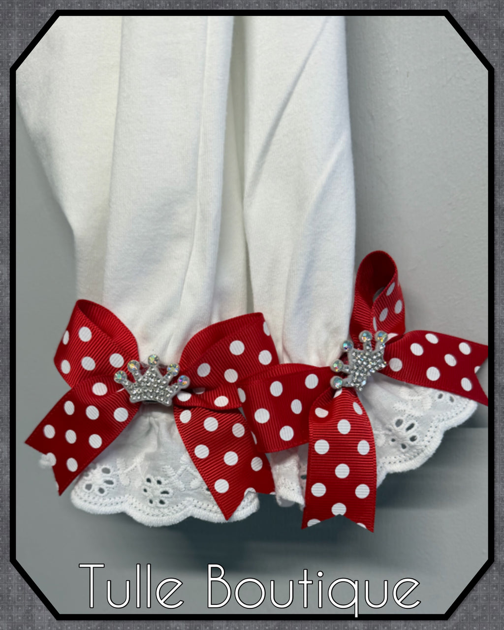 Girls toddlers Minnie Mouse Red spot bow when I wake up birthday personalised pjs
