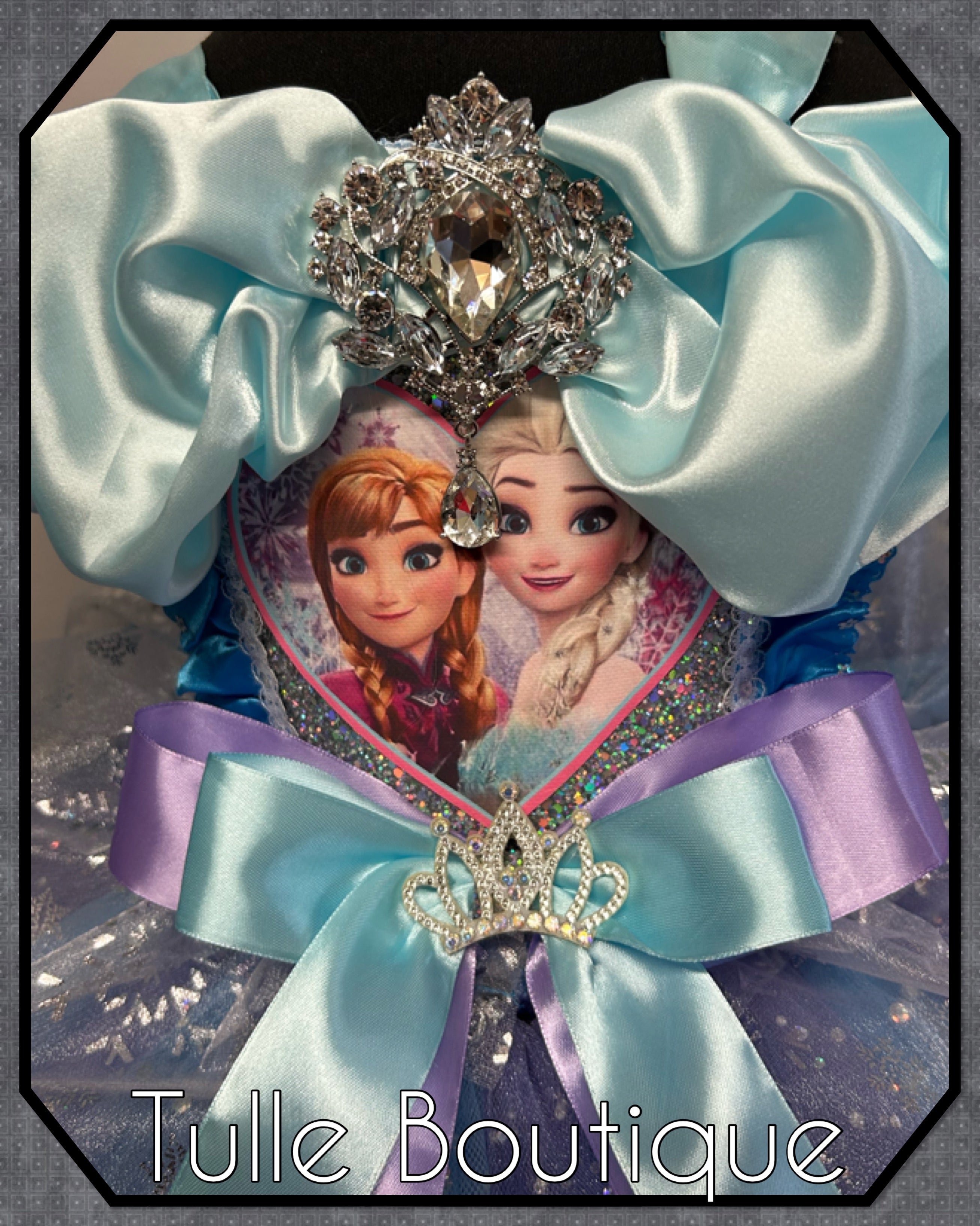 Girls toddlers Frozen Elsa and Anna tutu dress, blue and lilac ballgown, fancy dress costume