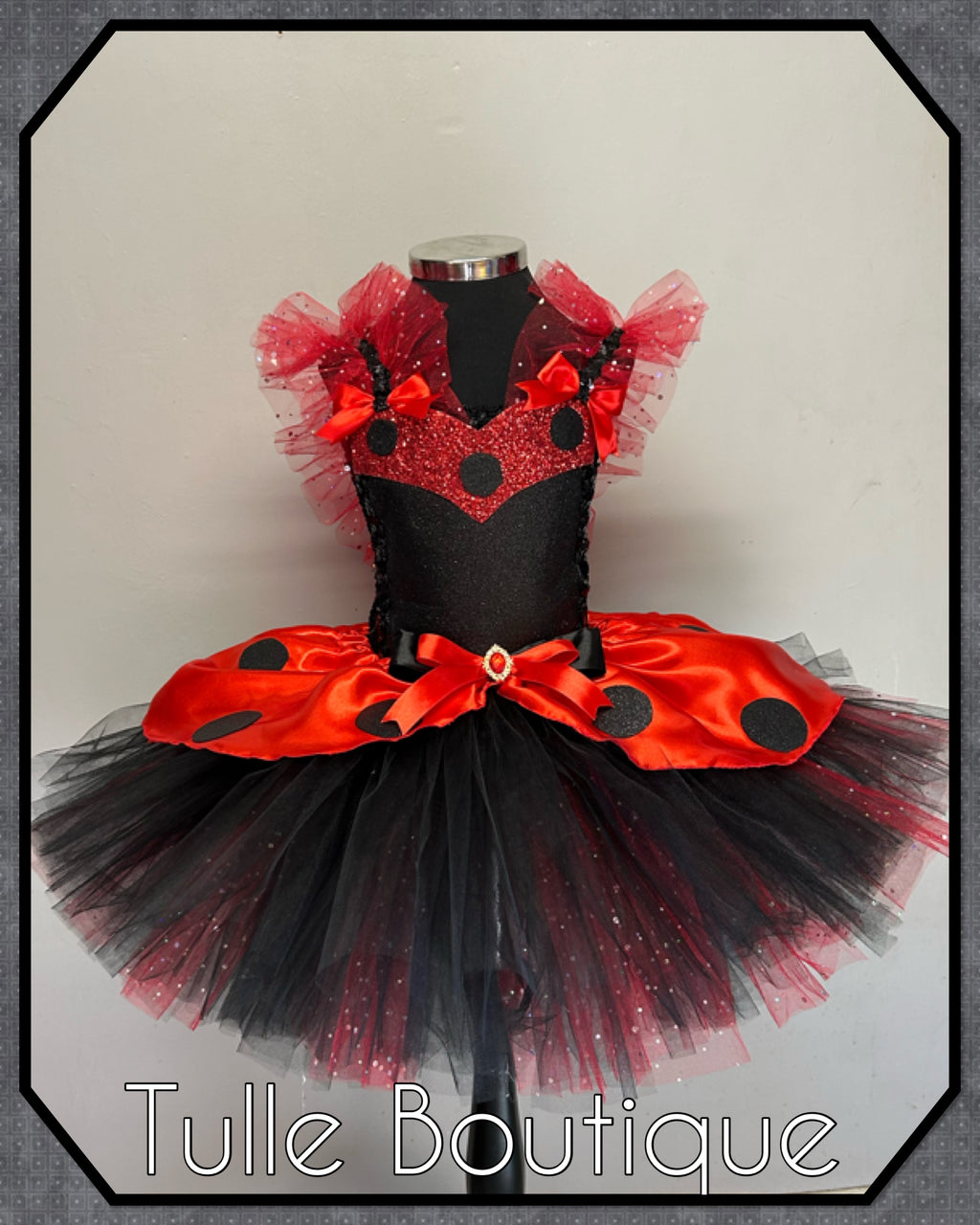 Girls toddlers Ladybug tutu dress, fancy dress costume