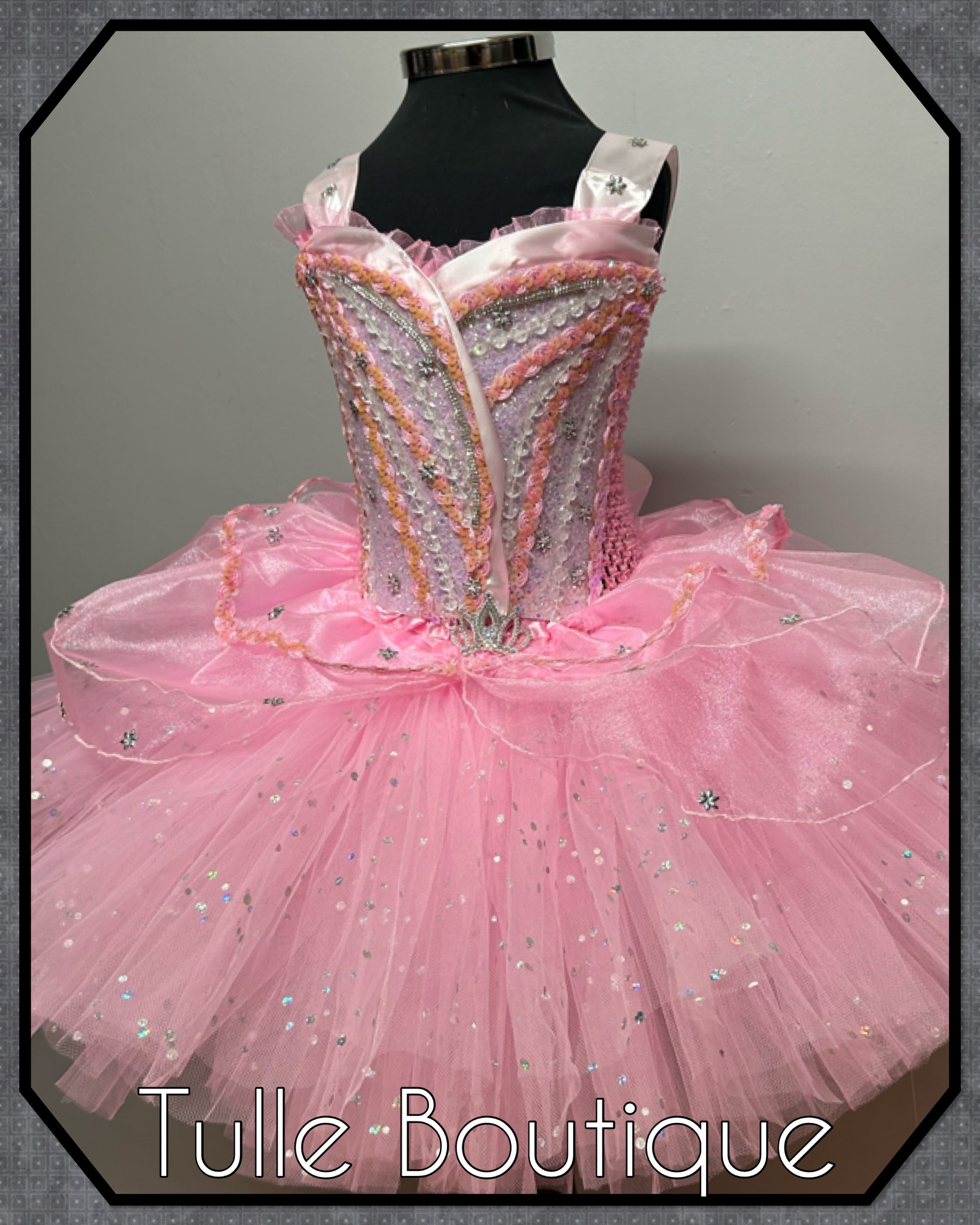 Girls toddlers Glinda Wicked Princess pink tutu dress, birthday ballgown, Good witch fancy dress costume
