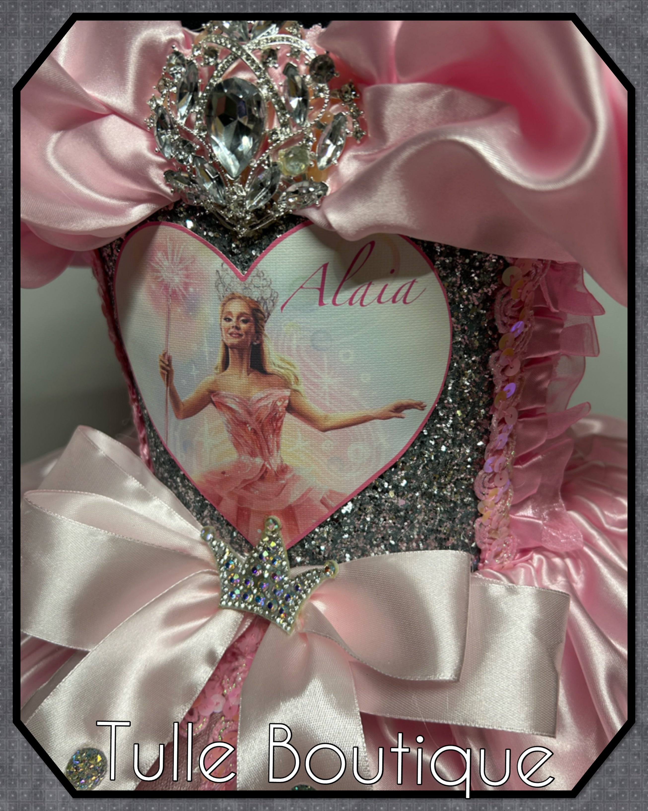 Girls toddlers Wicked Glinda pink tutu dress, birthday ballgown, fancy dress costume