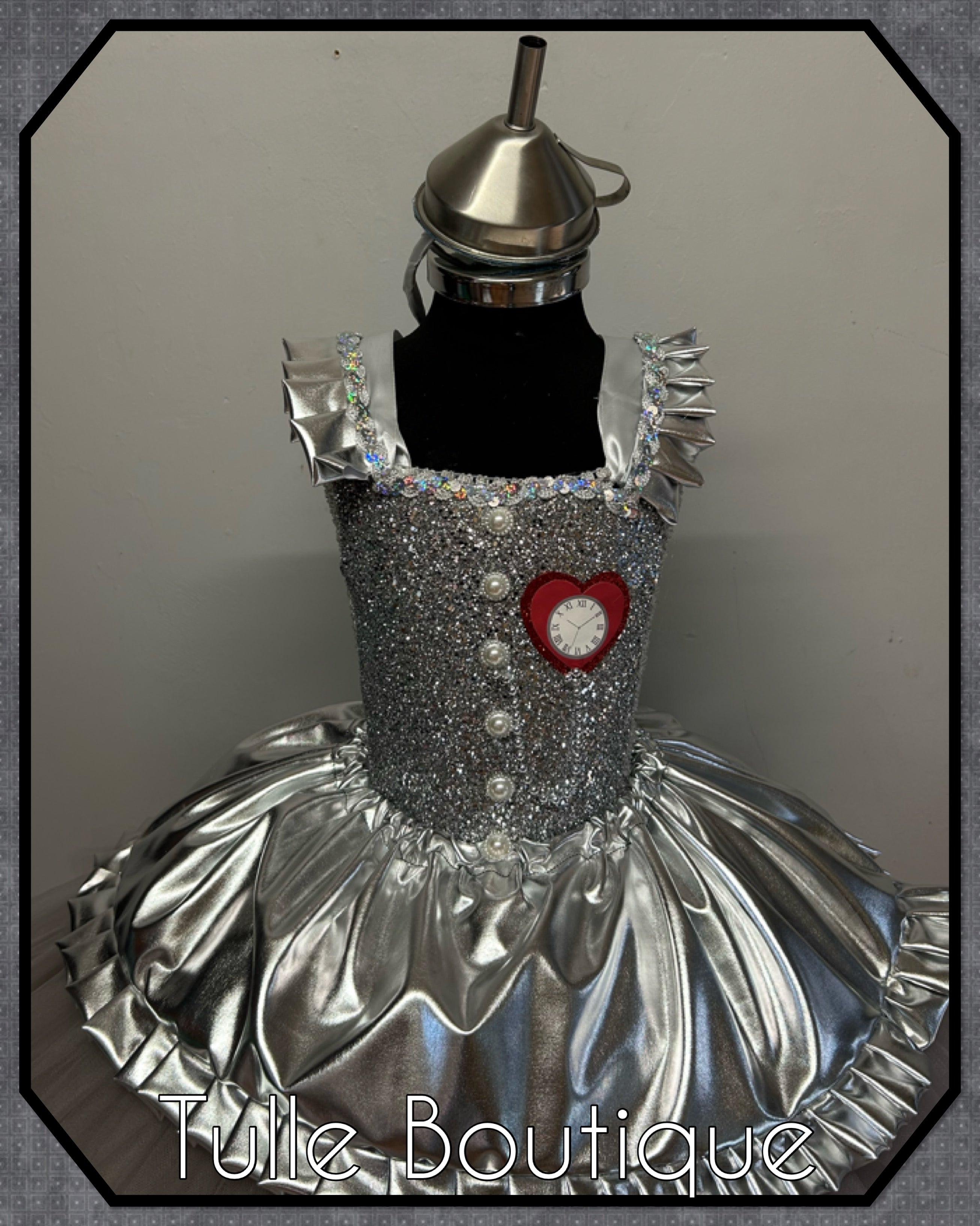 Girls toddlers The Tin man tutu dress, ballgown, wizard of Oz fancy dress costume