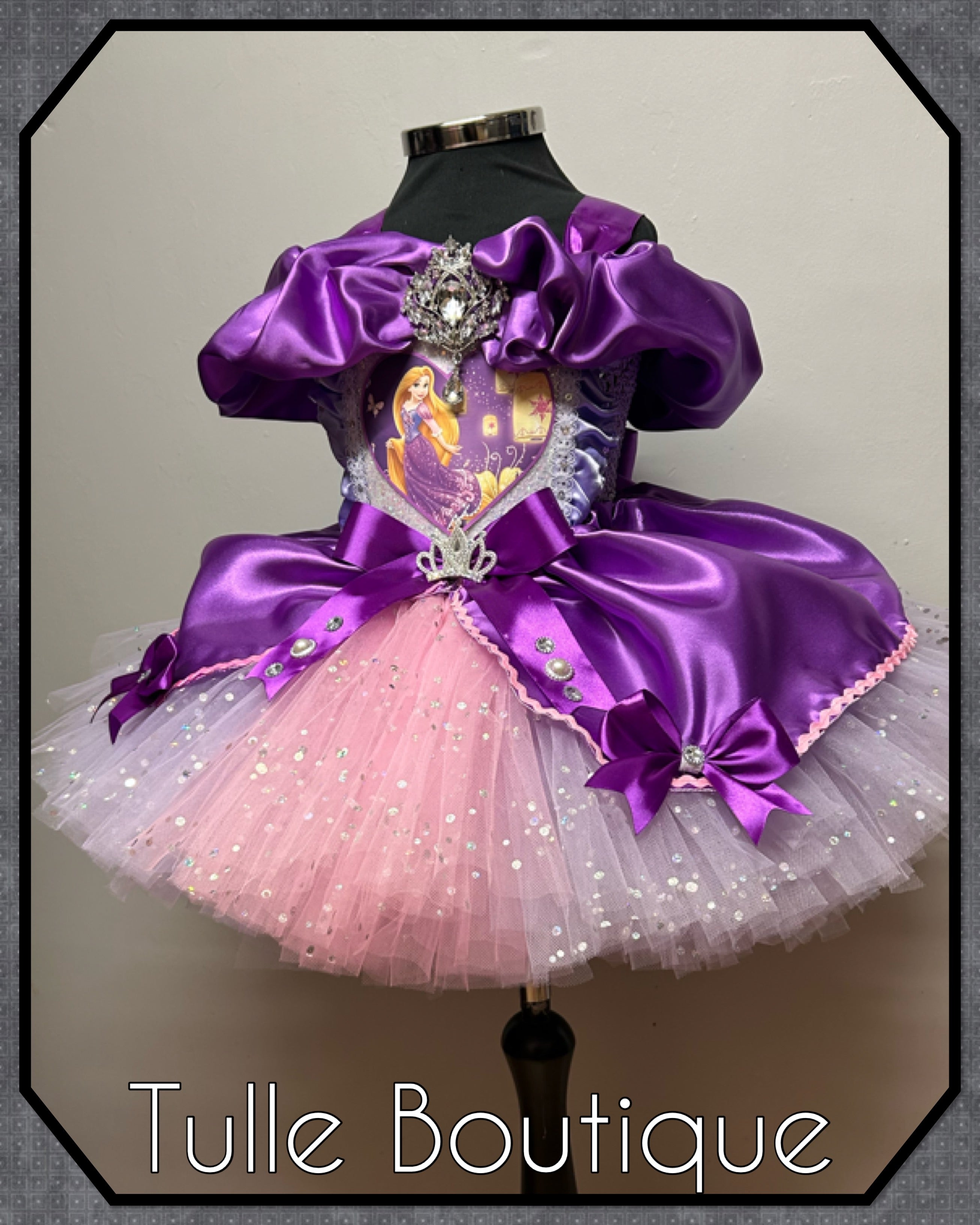 Girls toddlers Princess Rapunzel Tangled tutu birthday party dress,ballgown, fancy dress costume