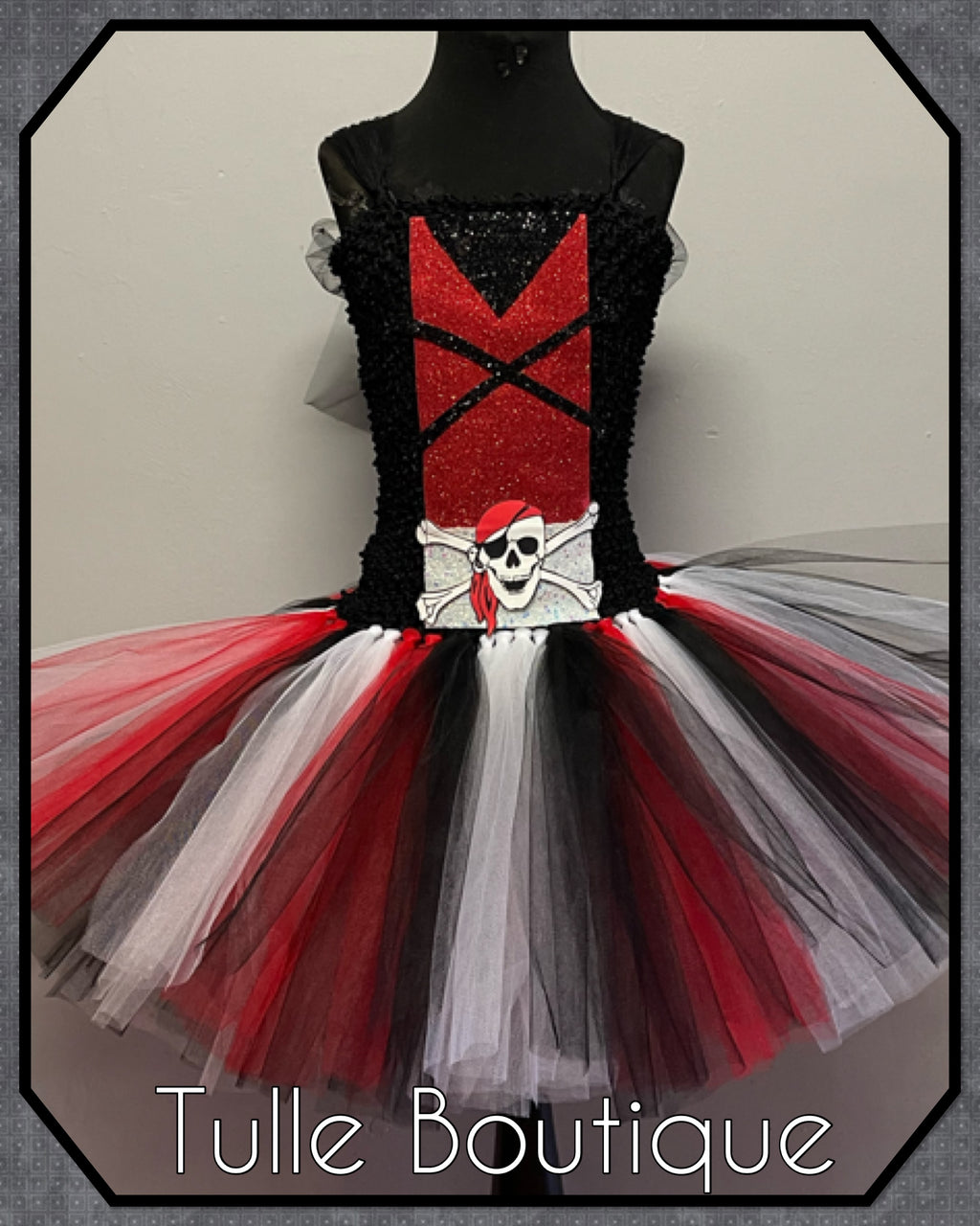 Girls toddlers Pirate tutu dress, book day fancy dress Halloween costume