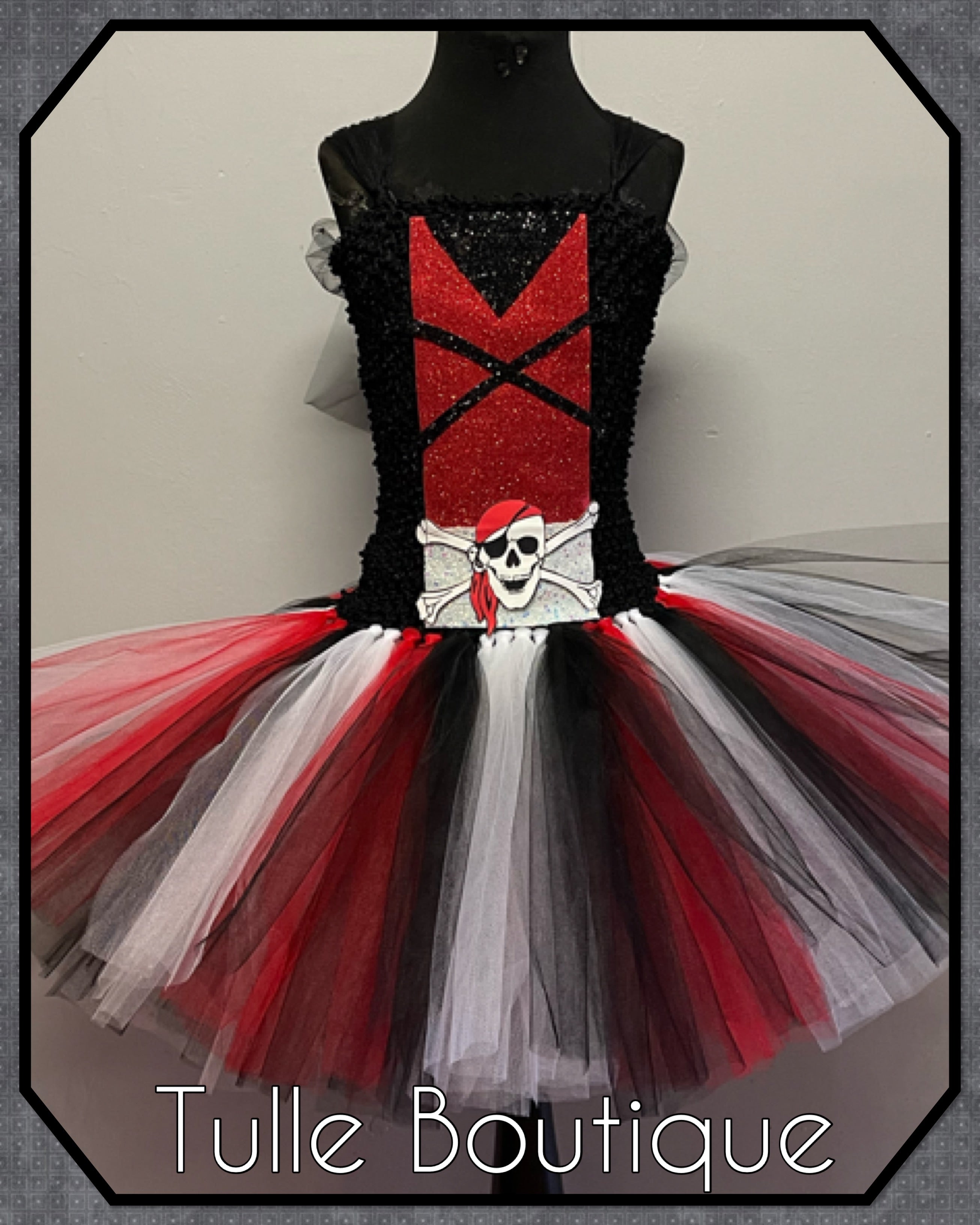Girls toddlers Pirate tutu dress, book day fancy dress Halloween costume