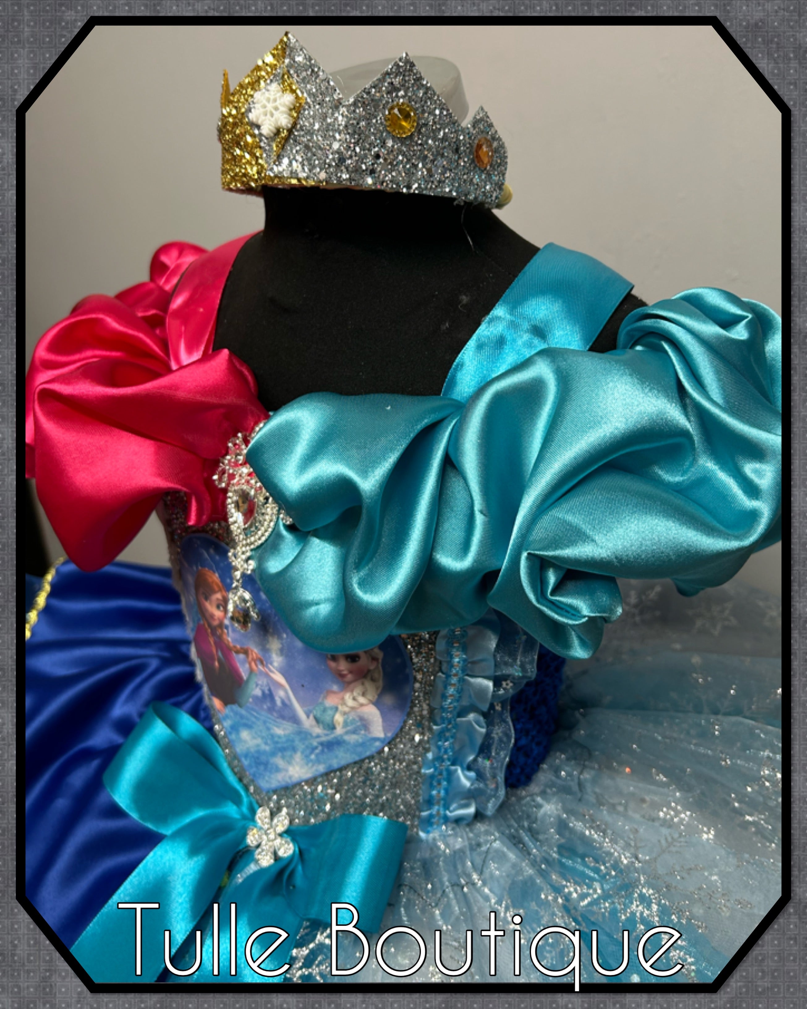 Girls toddlers Frozen Elsa and Anna  tutu dress, half and half ballgown, fancy dress costume