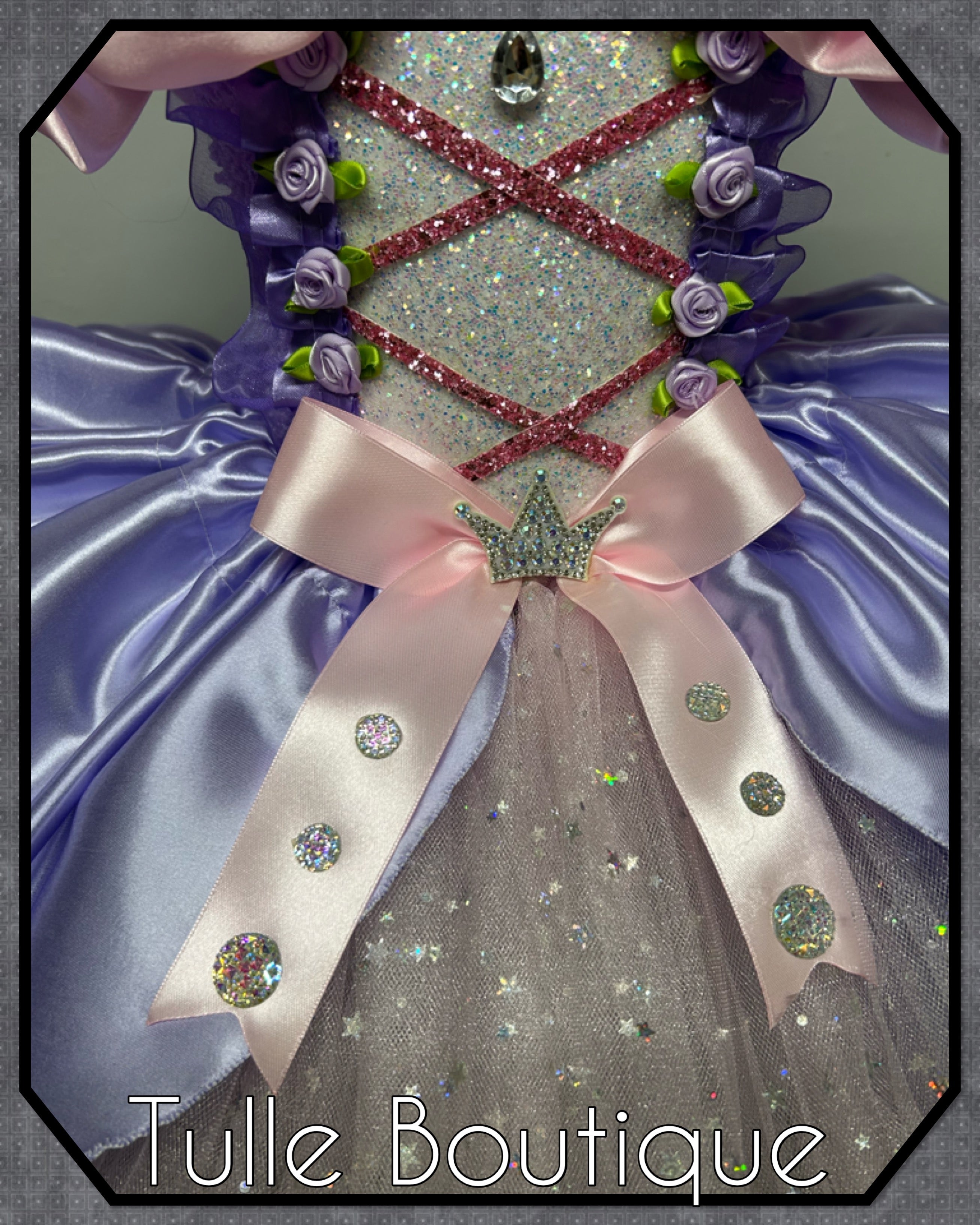 Girls toddlers Rapunzel Pink and lilac Princess tutu dress, birthday ballgown, fancy dress costume