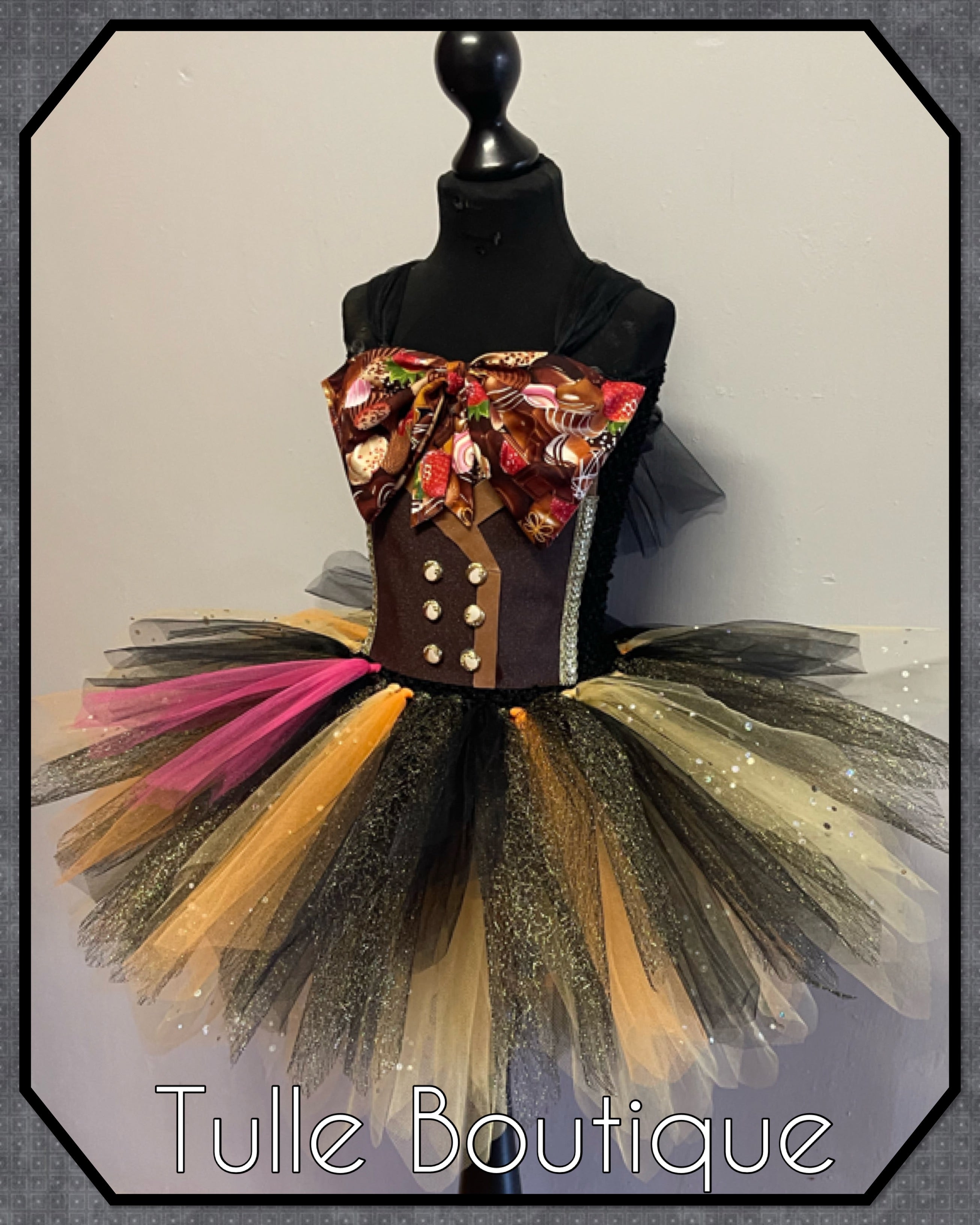 Girls toddlers Mad Hatter tutu dress, ballgown, Alice in wonderland fancy dress costume