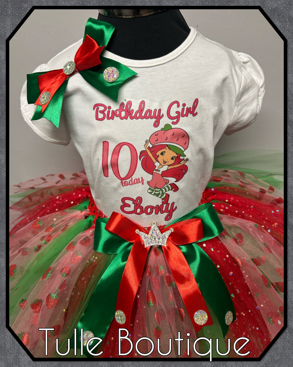 Girls toddlers Strawberry Shortcake birthday tutu outfit fancy dress costume
