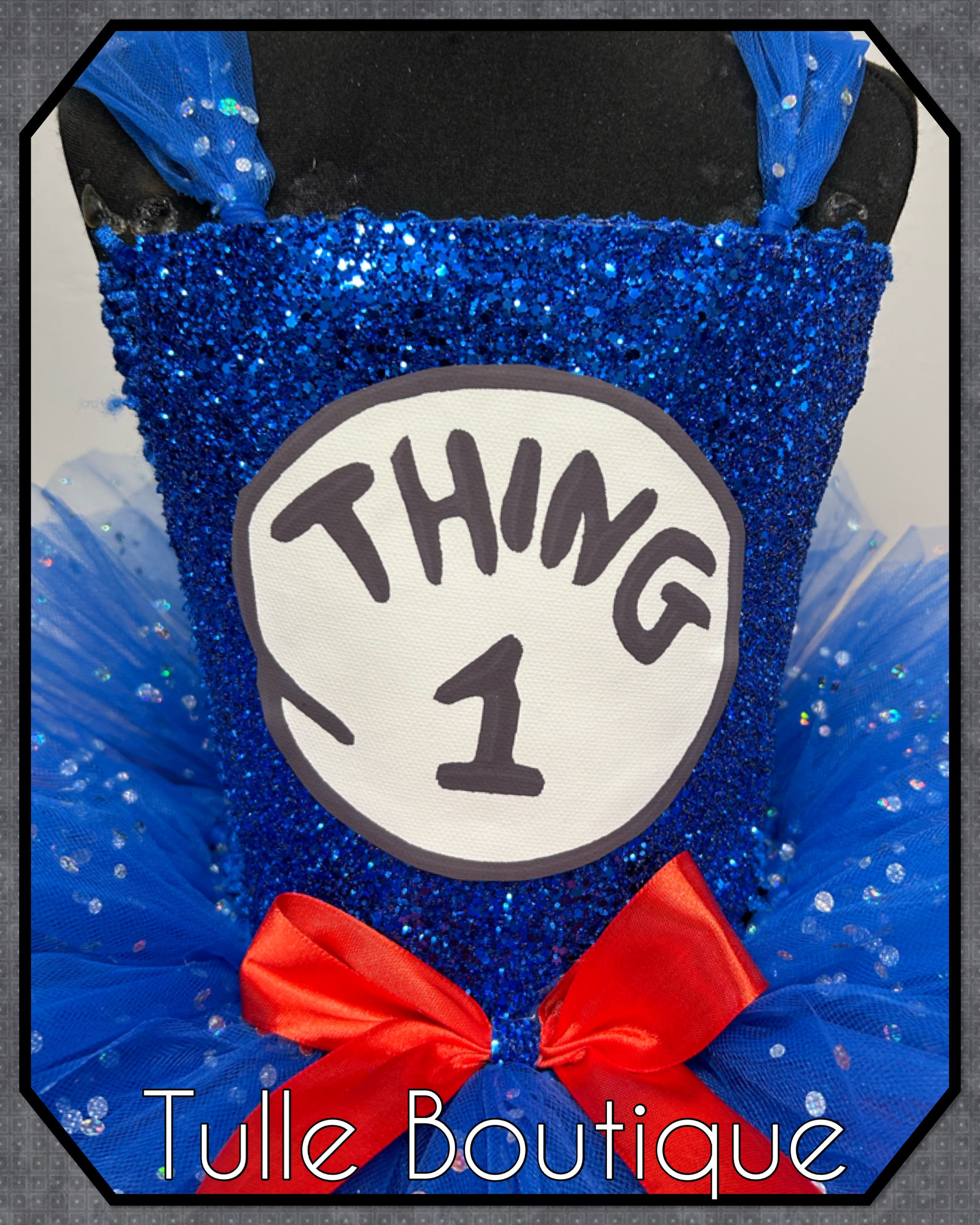 Girls toddlers Thing One tutu dress, ballgown, fancy dress costume