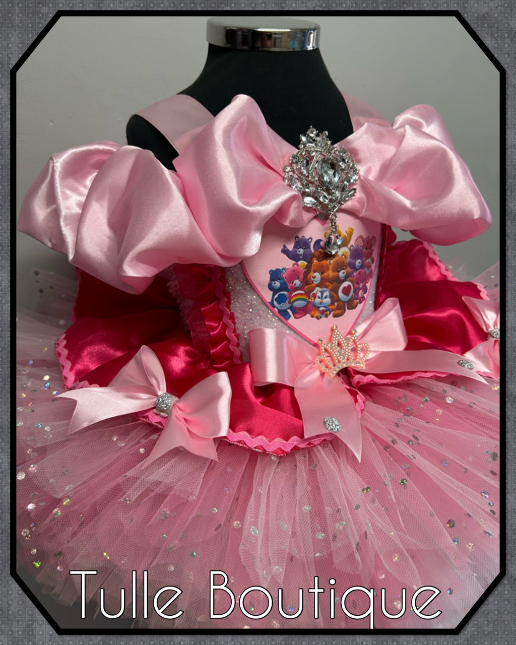 Girls toddlers Care Bears Princess pink tutu dress, sleeping beauty ballgown, fancy dress costume
