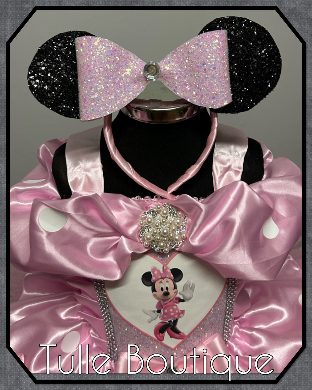 Girls toddlers Minnie Mouse baby pink tutu birthday party dress,ballgown, fancy dress costume