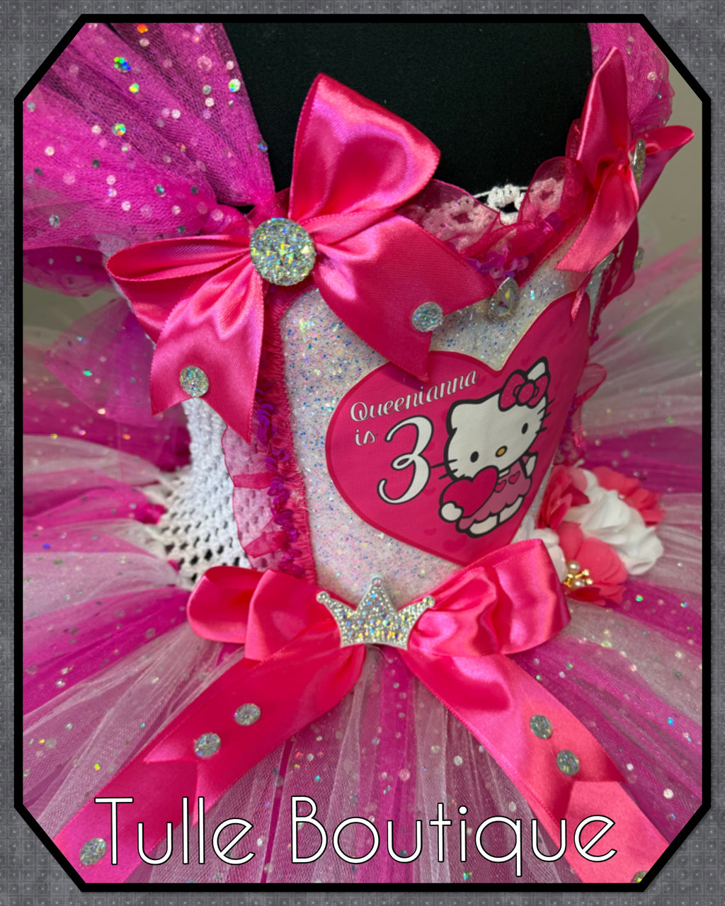 Girls toddlers Hello Kitty birthday tutu dress, ballgown, fancy dress costume