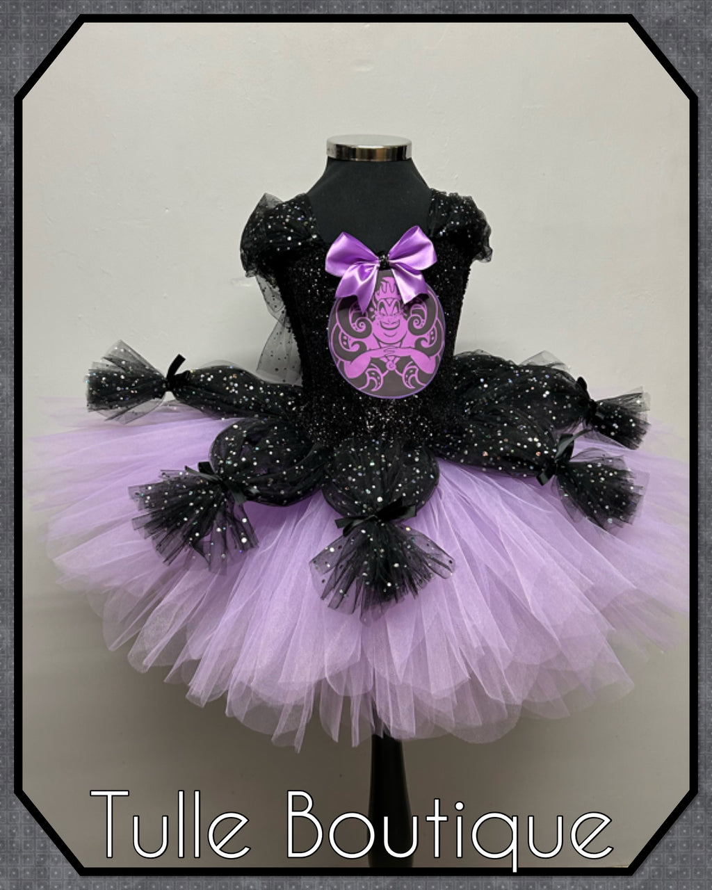 Girls toddlers Ursula tutu dress, sea witch ballgown, fancy dress costume