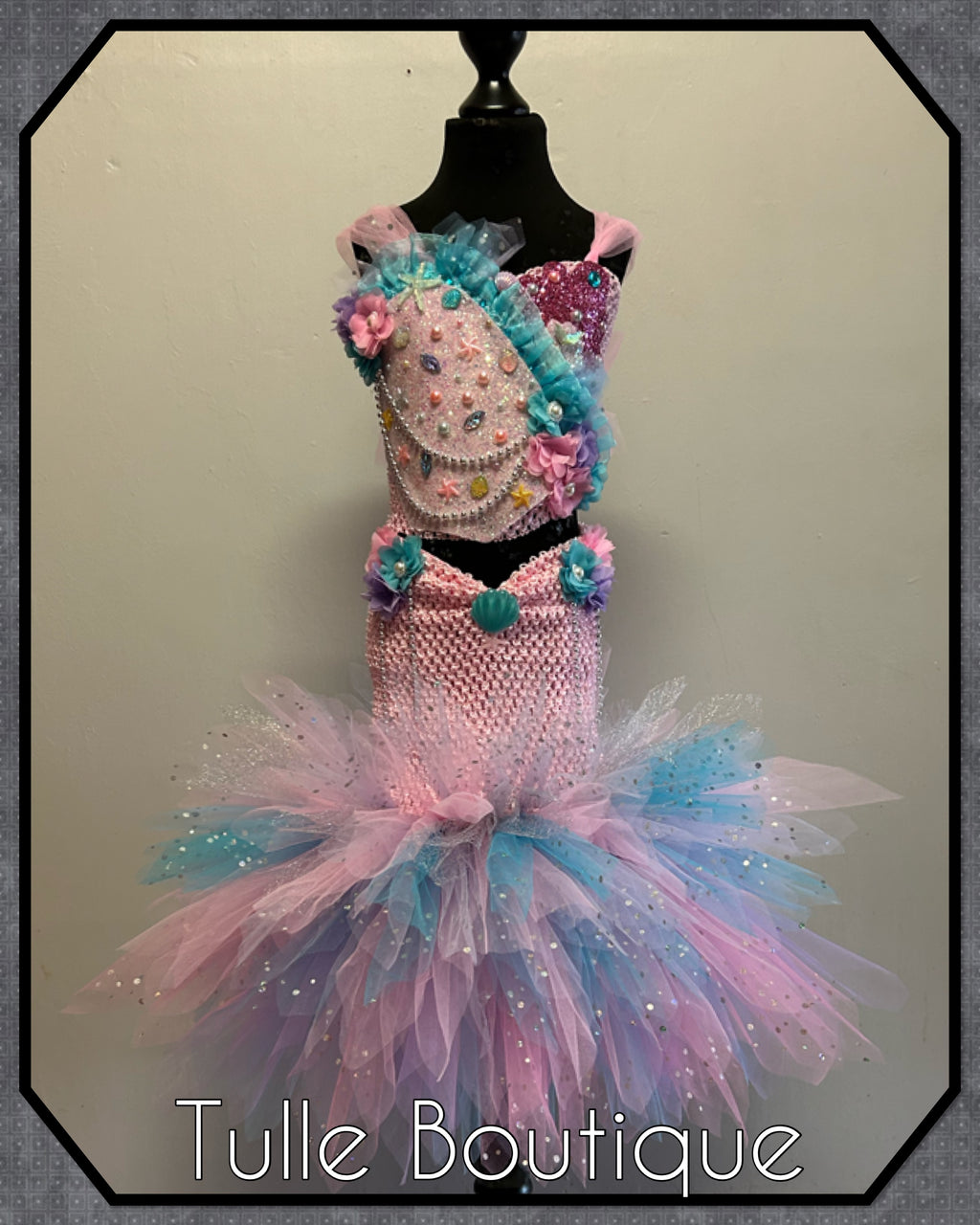 Girls toddlers Mermaid fishtail tutu dress, ballgown, fancy dress costume