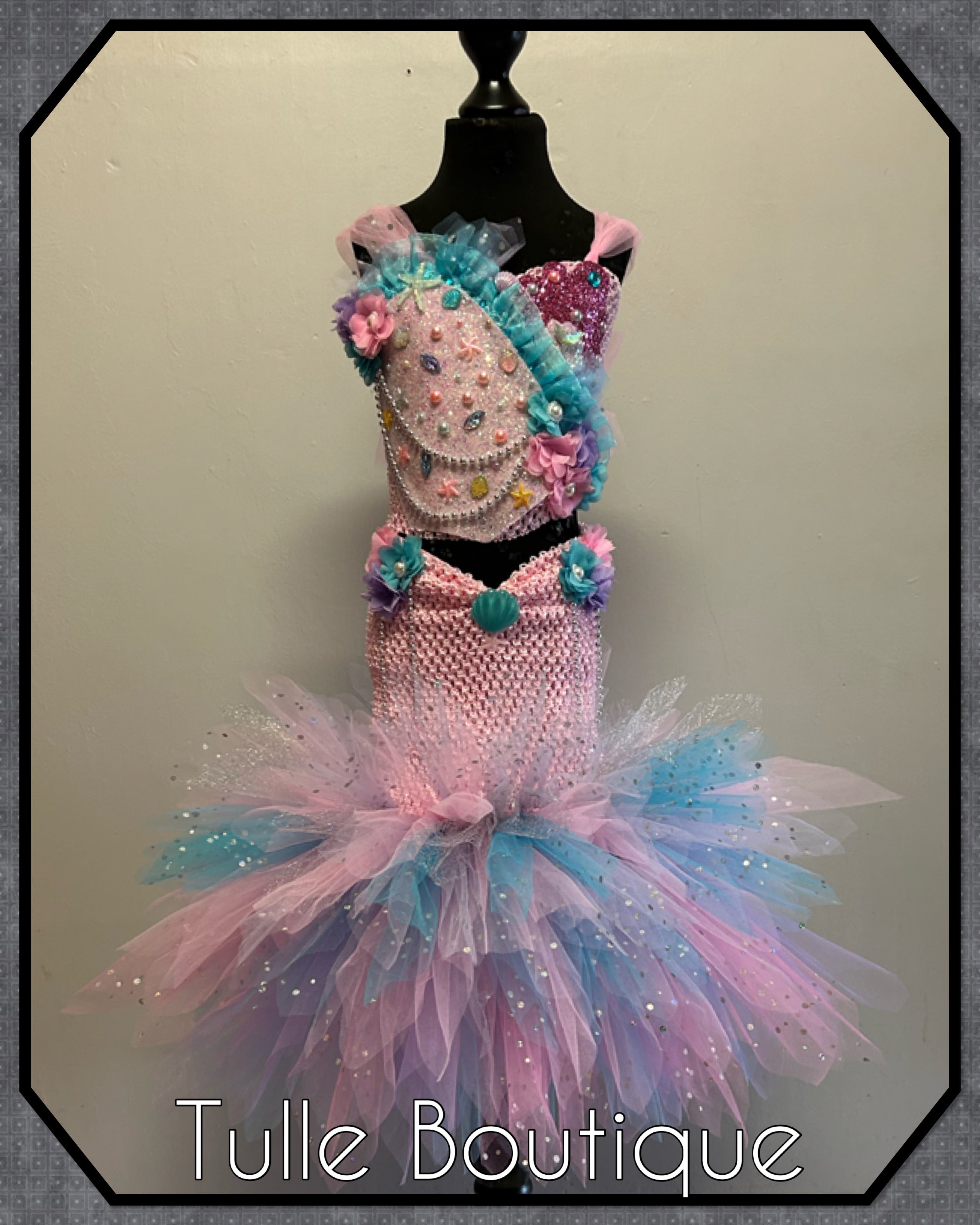 Girls toddlers Mermaid fishtail tutu dress, ballgown, fancy dress costume