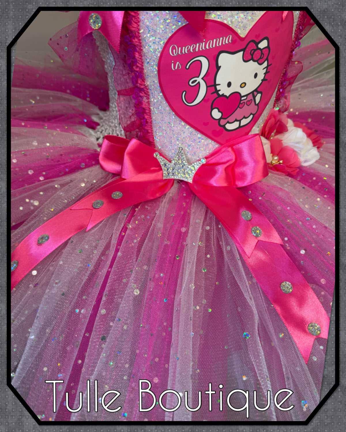 Girls toddlers Hello Kitty birthday tutu dress, ballgown, fancy dress costume