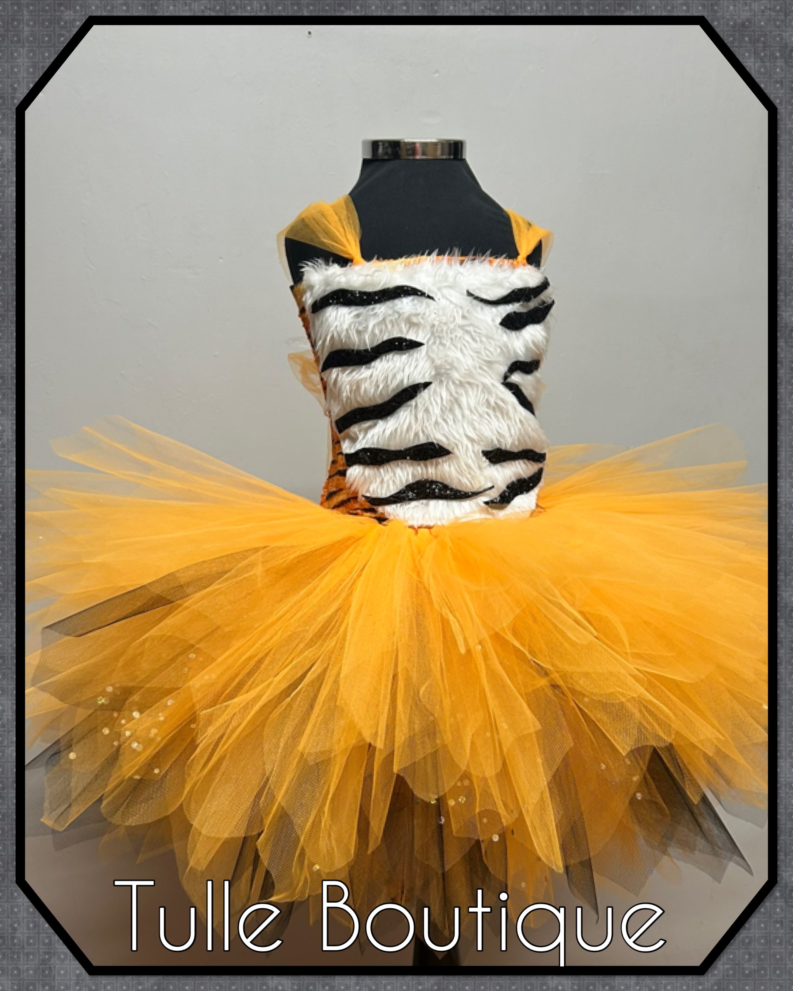 Girls toddlers Tiger book day tutu dress, ballgown, The tiger who came for tea fancy dress costume