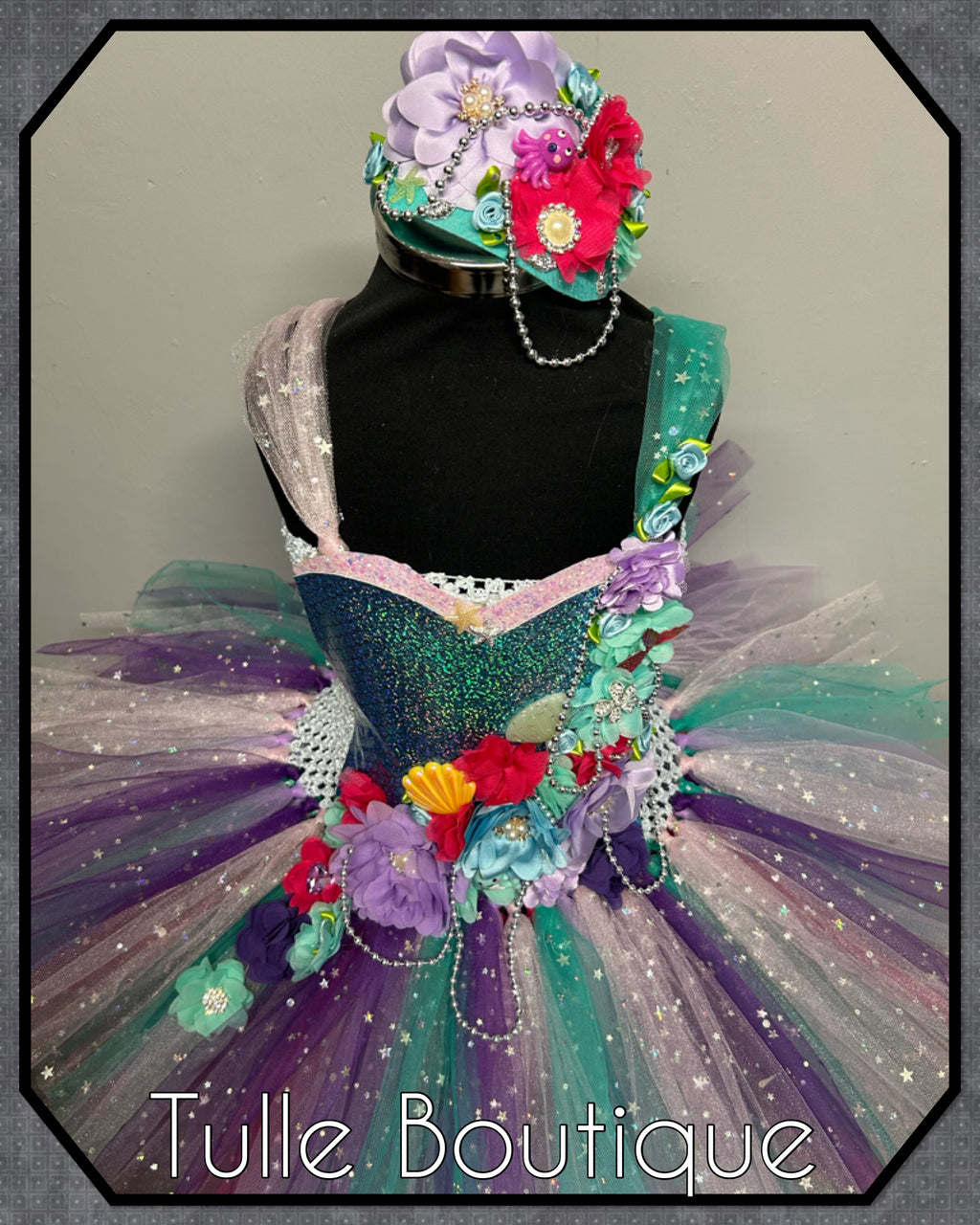 Girls toddlers Floral Mermaid tutu dress,ballgown, fancy dress costume