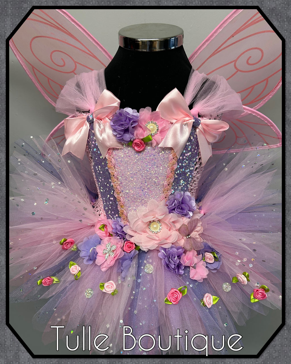 Girls toddlers Lana fairy tutu dress pinks and lilac, ballgown, fancy dress costume