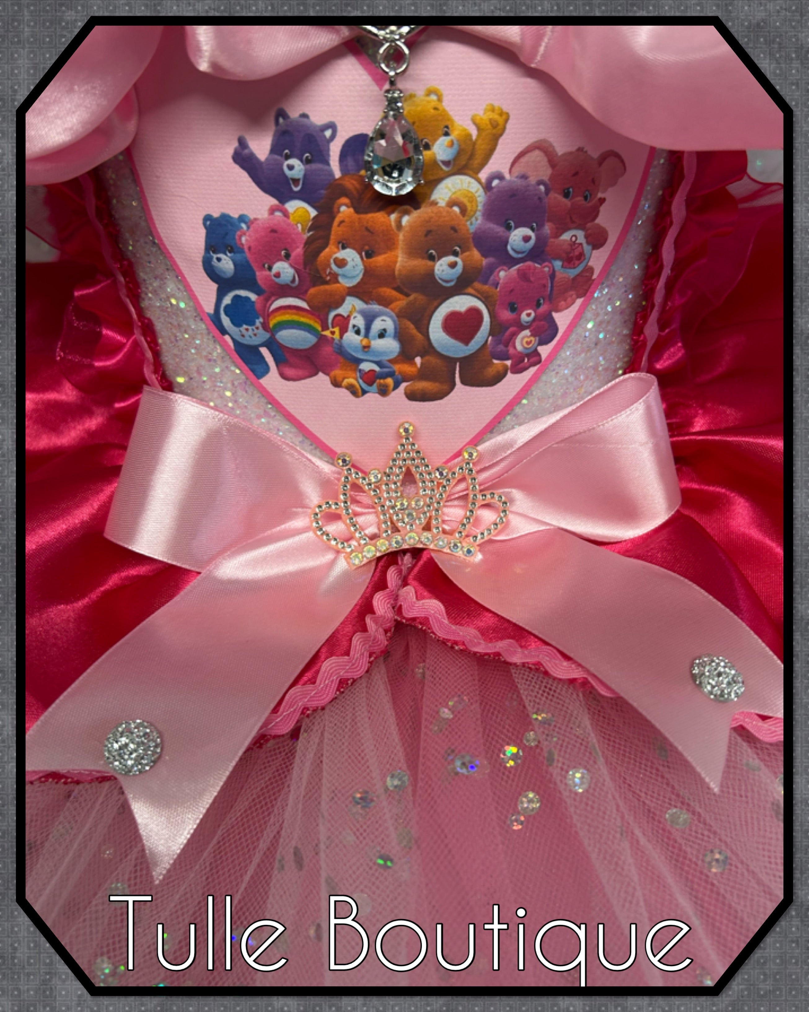 Girls toddlers Care Bears Princess pink tutu dress, sleeping beauty ballgown, fancy dress costume