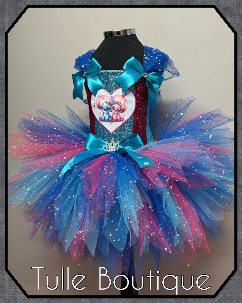 Girls toddlers Stitch and Angel tutu dress, ballgown, fancy dress costume