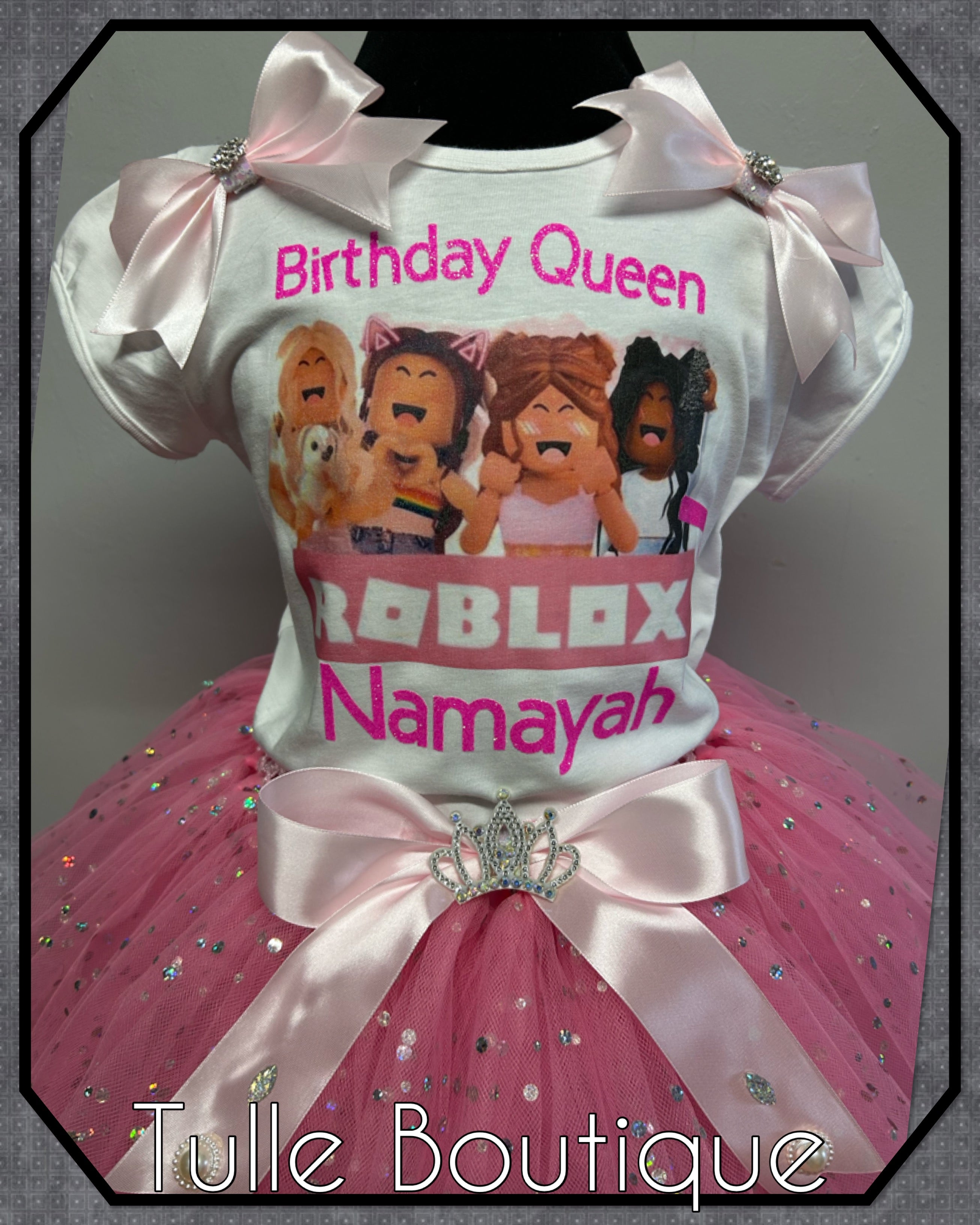 Girls toddlers Roblox’s birthday tutu outfit fancy dress costume
