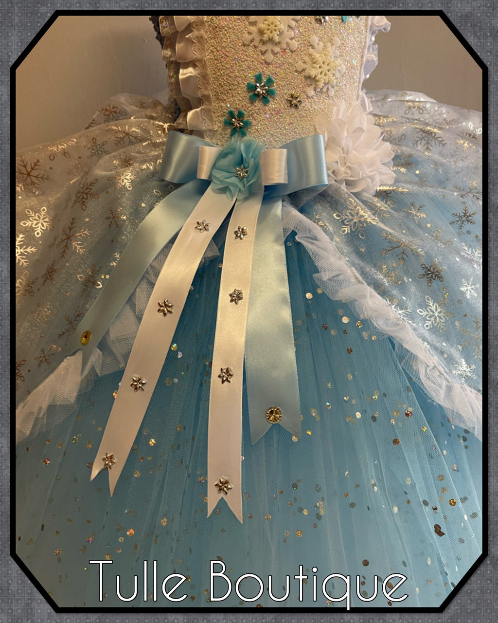 Girls toddlers Snowflake Princess ballgown, fancy dress costume full length